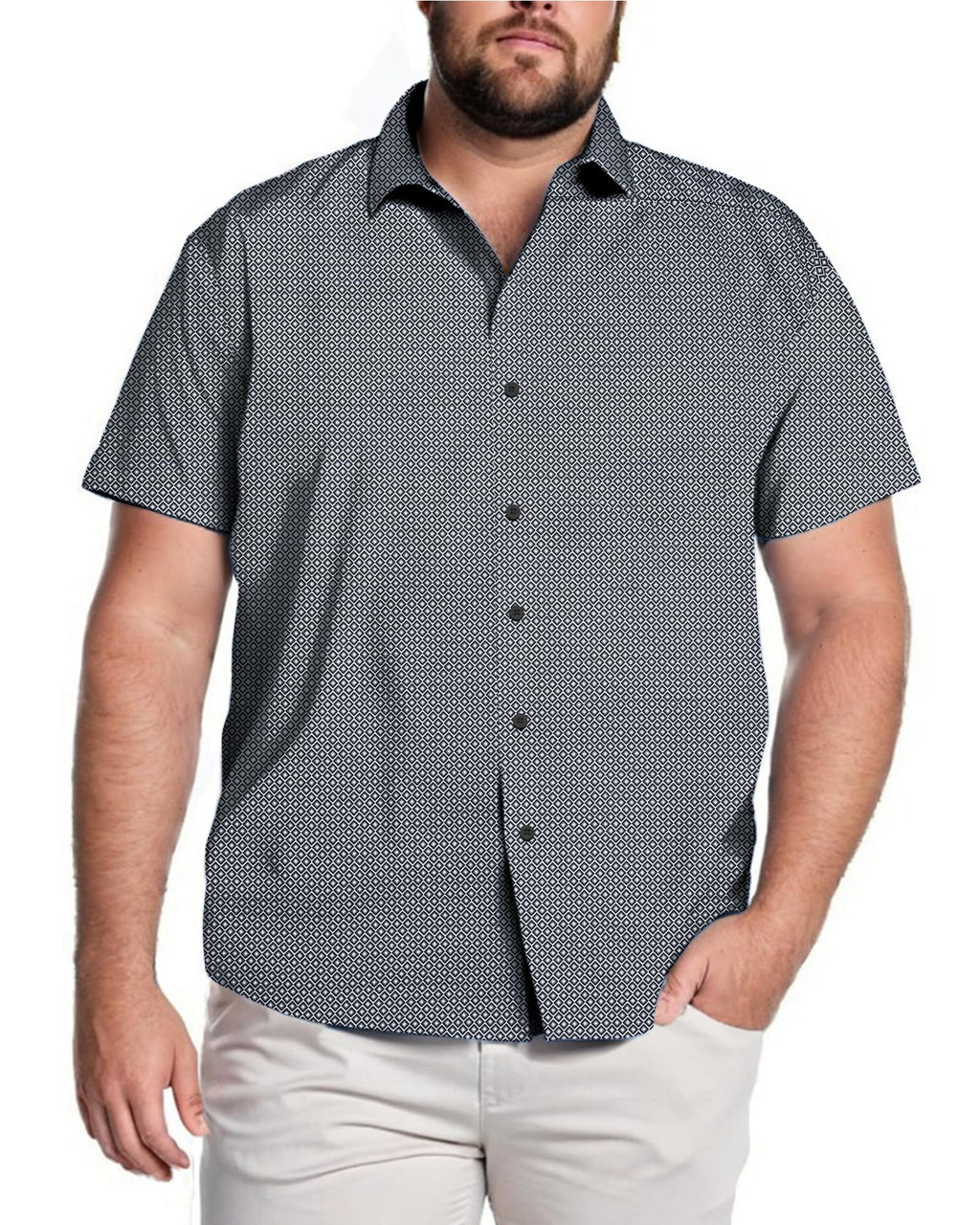COOFANDY Big & Tall Shirts for Men Short Sleeve Button Down Casual Dress Shirts