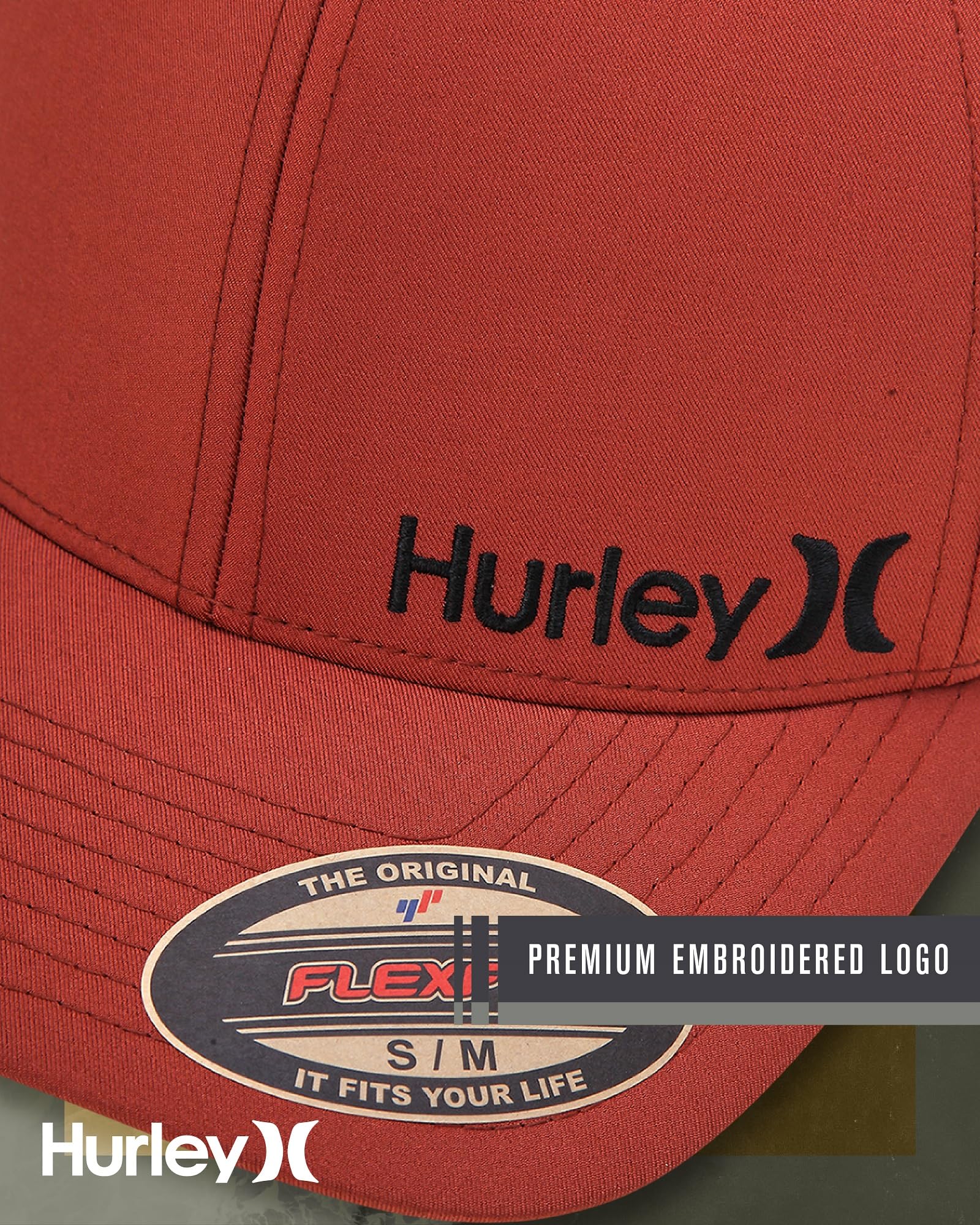 Hurley mens One & Only Corp Flexfit Perma Curve Bill Baseball Hat