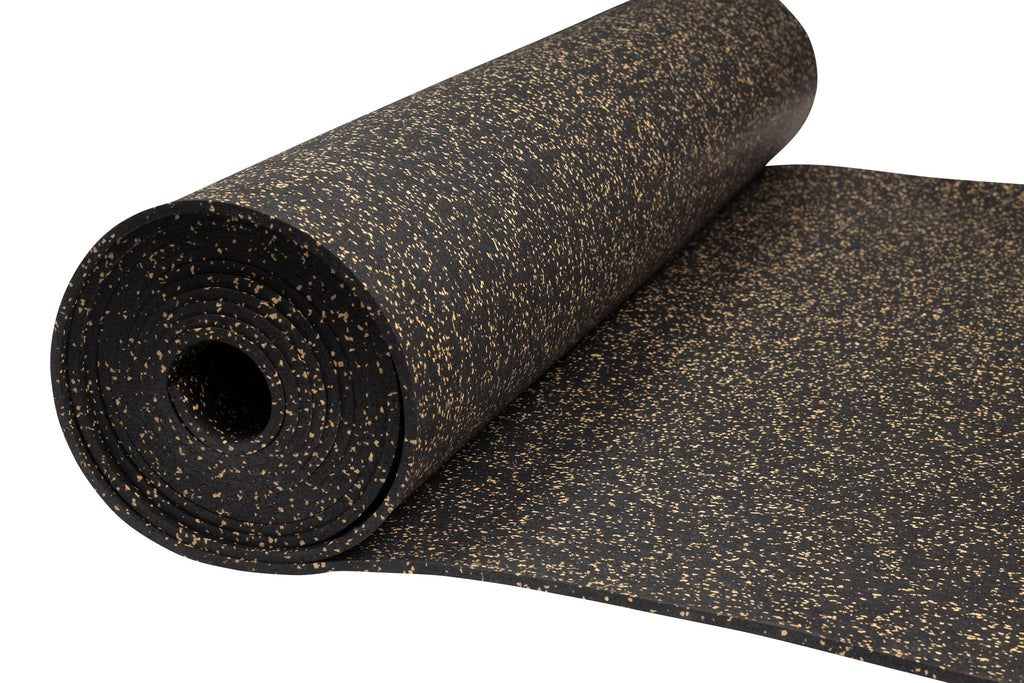 Playsafer Genaflex Rubber Gym Floor Mat, Heavy Duty Commercial Protective Gym Flooring Roll - 8mm Thick (10% Blue, 4' X 4')
