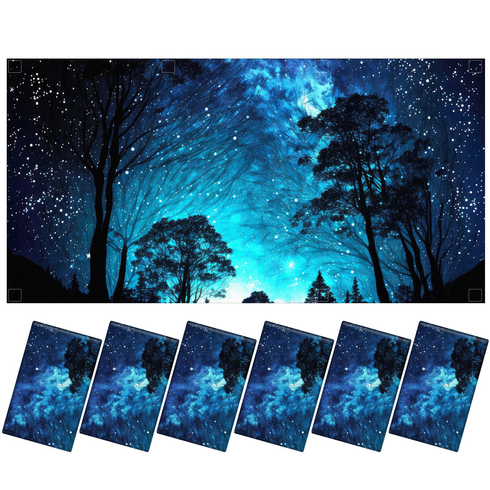 6 Pcs Fluorescent Light Covers for Ceiling Lights with 48 Magnets Decorative Magnetic Light Filters for Classroom Office Kitchen Decoration(Blue Sky)