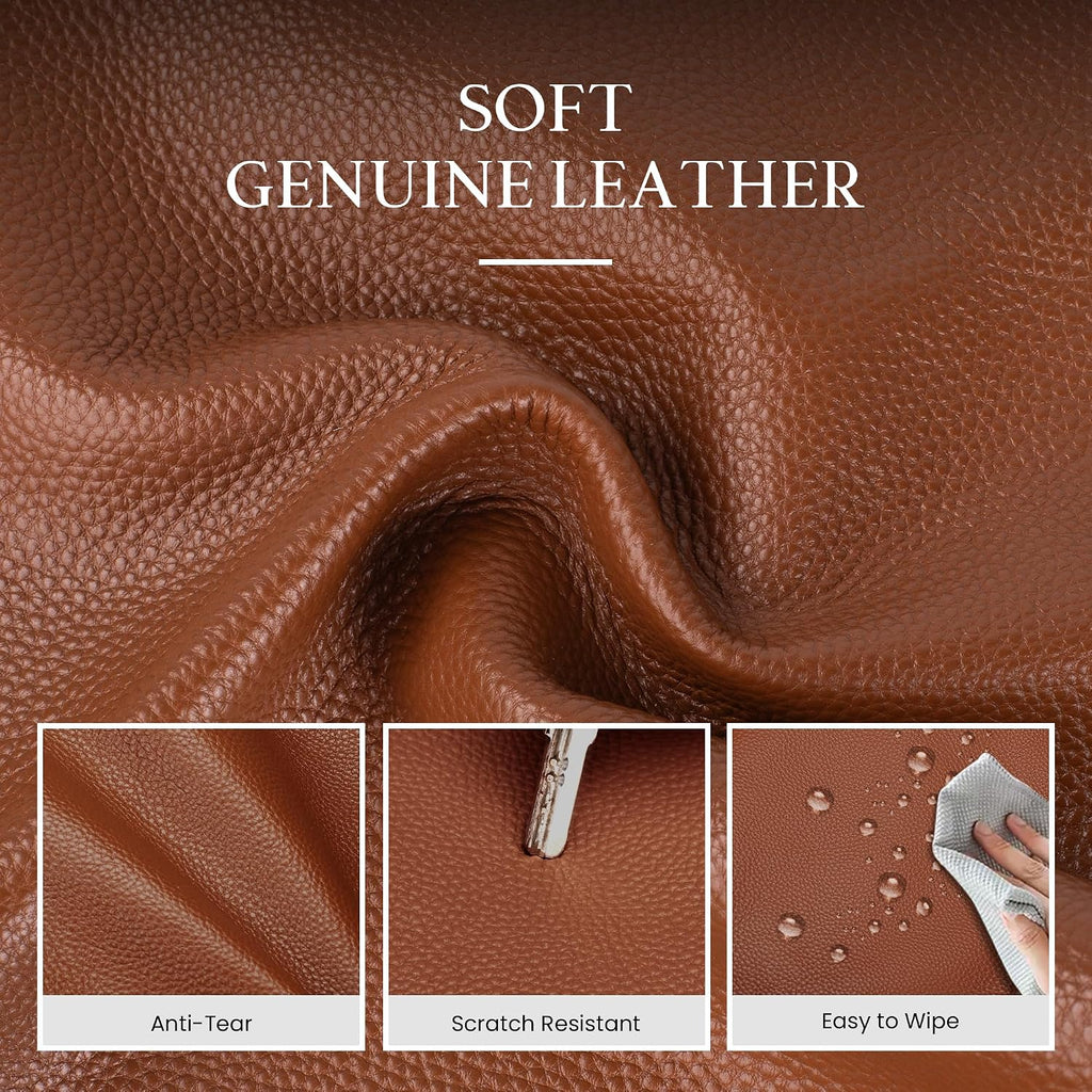 befen Soft Genuine Leather Tote Bag for Women Work with Zipper Slouchy Bags