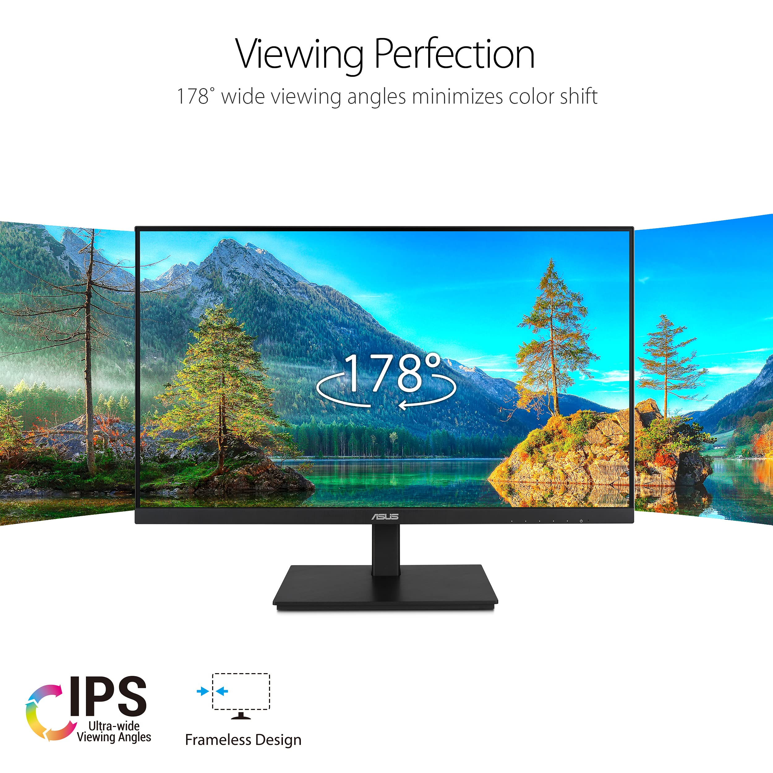 ASUS 22” Eye Care Monitor (VP229QF) – 100Hz, IPS, Full HD, 99% sRGB, Frameless, Adaptive-Sync, DisplayPort, HDMI, Low Blue Light, Flicker Free, Wall Mountable, 3 yr Warranty