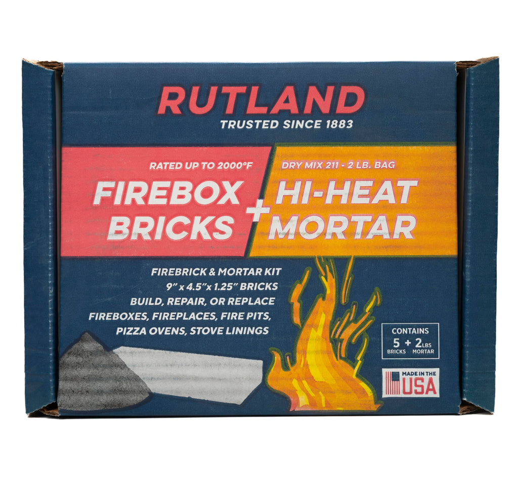 Rutland Dry Mix 211 Refractory Mortar 2.5 Pound - USA-Made High Temperature Mortar for Masonry - 2550°F Fire Cement Patch for Fireplace Brick, Fire Pit, Kiln, Forge & Pizza Oven Repair
