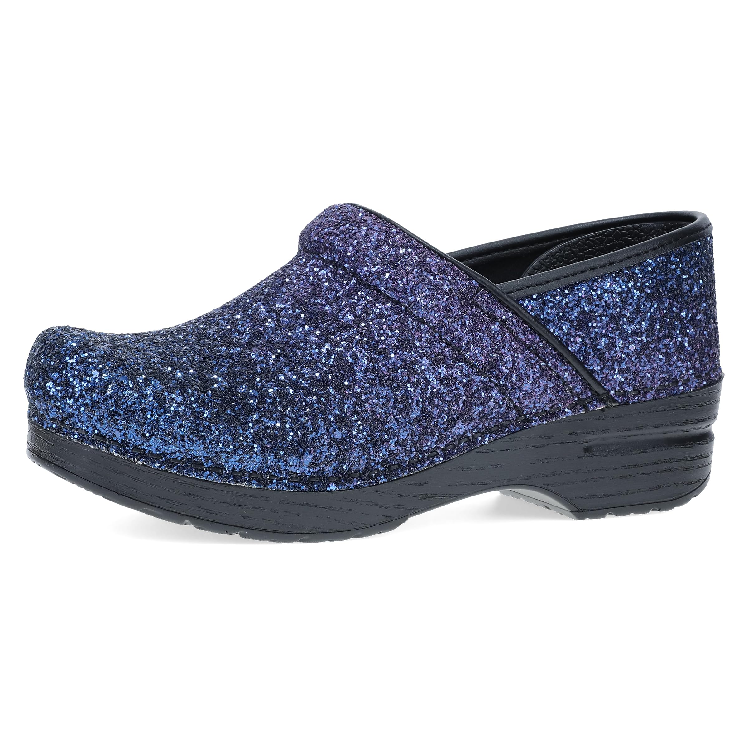 Dansko Professional Glitter Slip-On Clogs for Women – Rocker Sole and Arch Support for Comfort – Shiny and Stylish Glitter Uppers