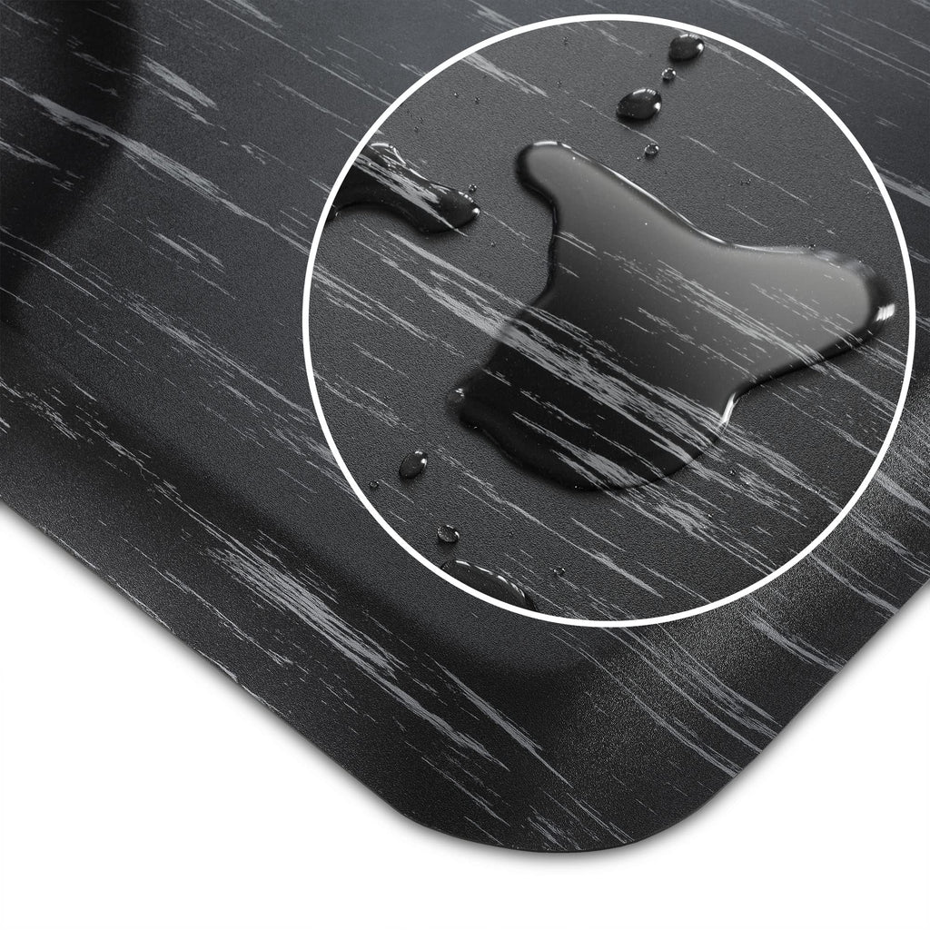 Saloniture 3 ft. x 5 ft. Salon & Barber Shop Chair Anti-Fatigue Floor Mat - Black Rectangle - 1/2 in. Thick