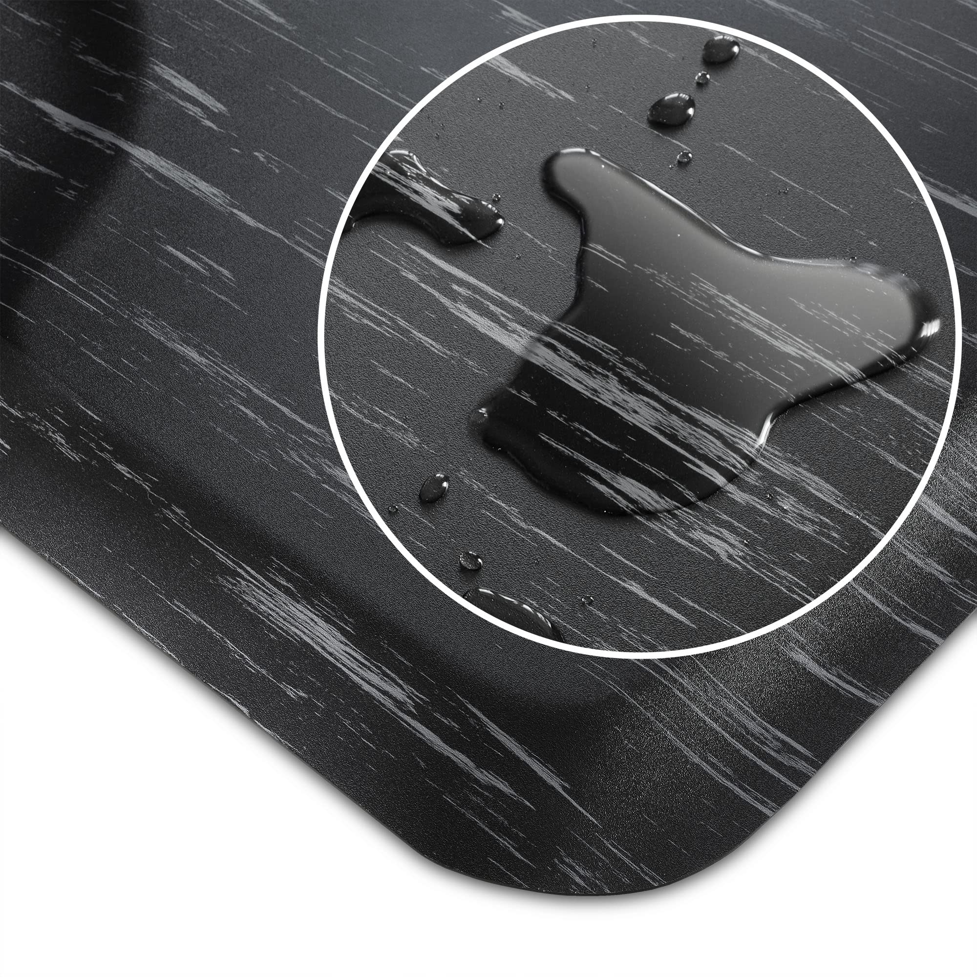 Saloniture 3 ft. x 5 ft. Salon & Barber Shop Chair Anti-Fatigue Floor Mat - Black Rectangle - 1/2 in. Thick