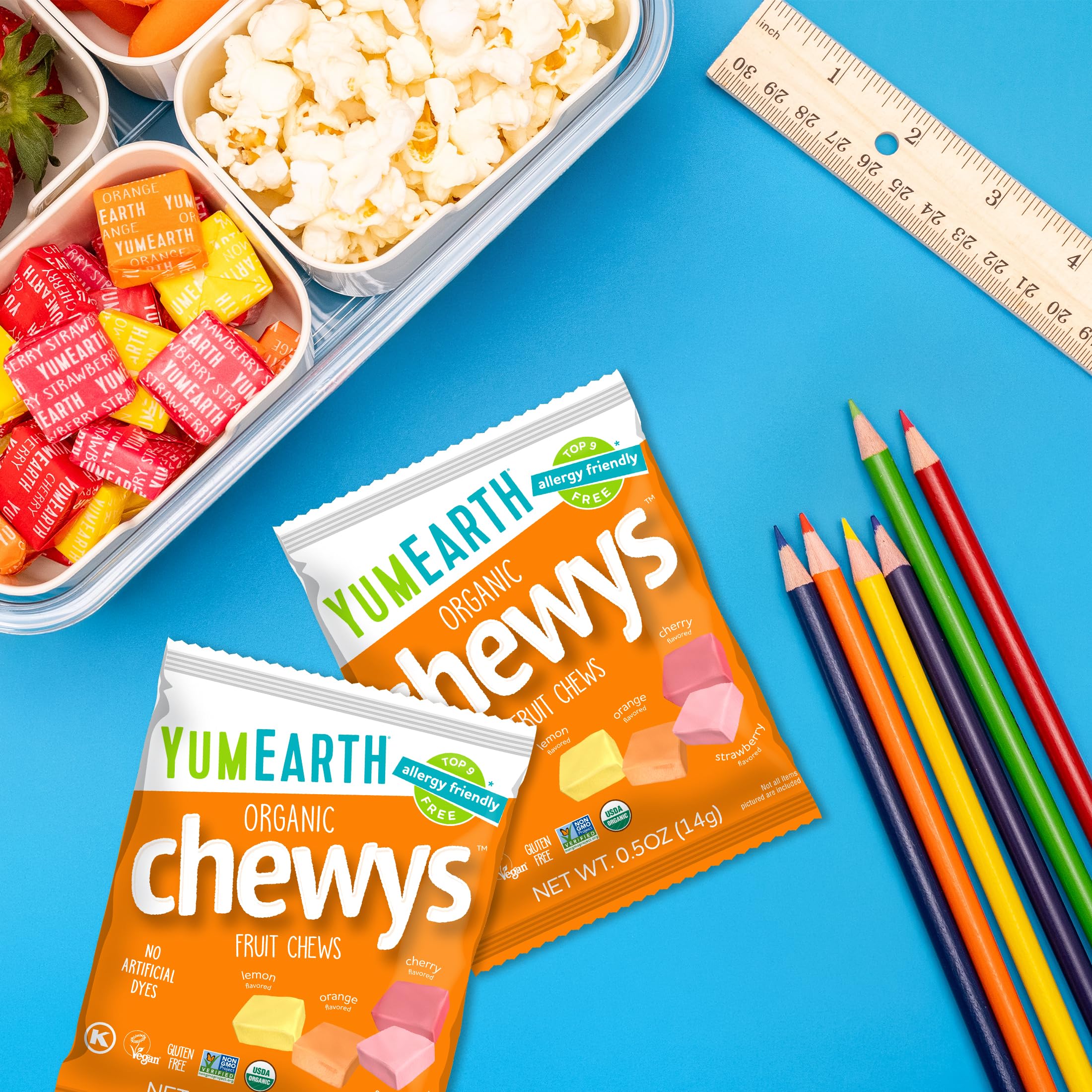 YumEarth Organic Chewys Fruity Reds, 5oz Non GMO, Gluten Free, Vegan, Dye Free Candy - Allergen Friendly