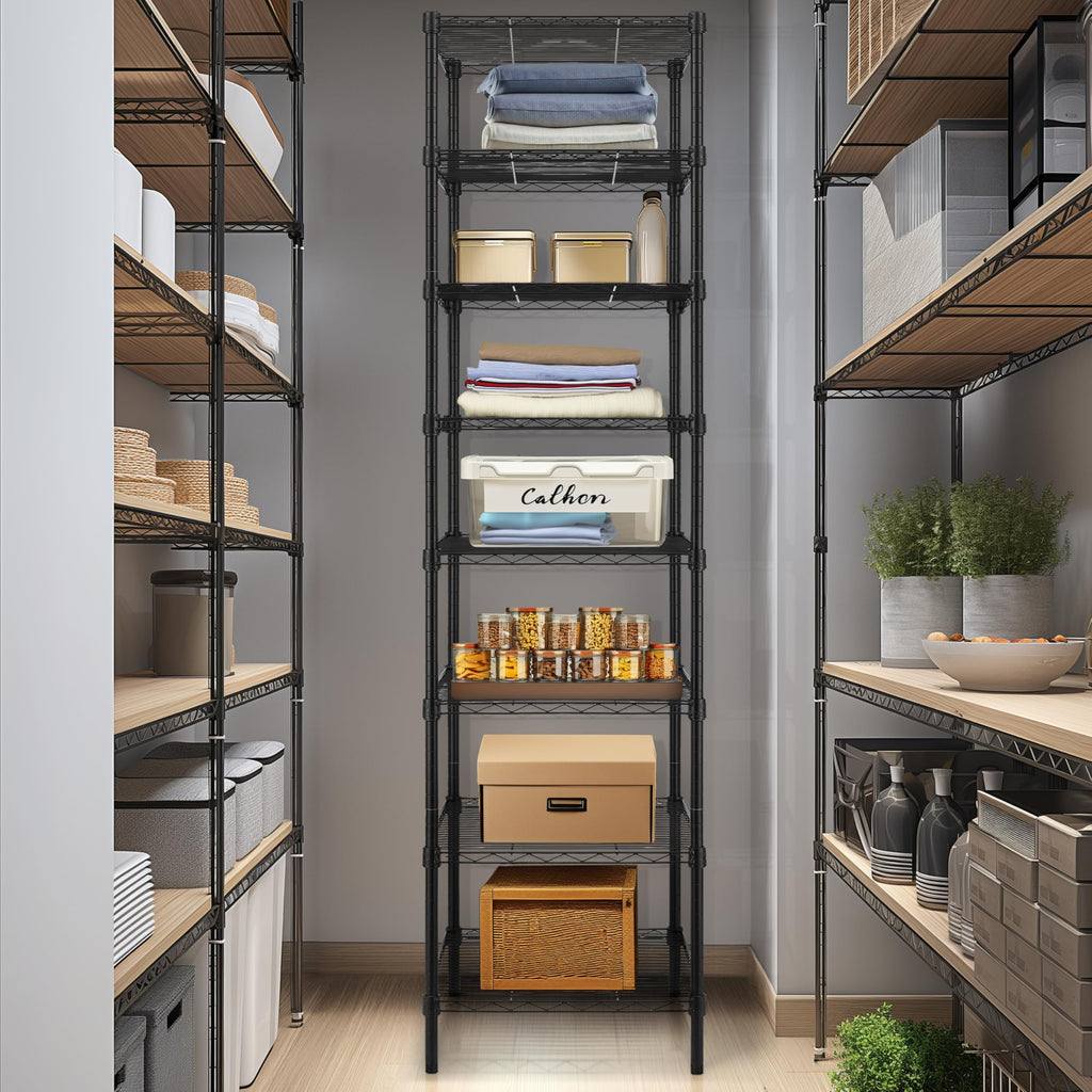 Finnhomy Heavy Duty 5 Tier Wire Shelving Unit, 18x18x59-inches 5 Shelves Storage Rack, Metal Shelving with Thicken Steel Tube, NSF Certified, Chrome