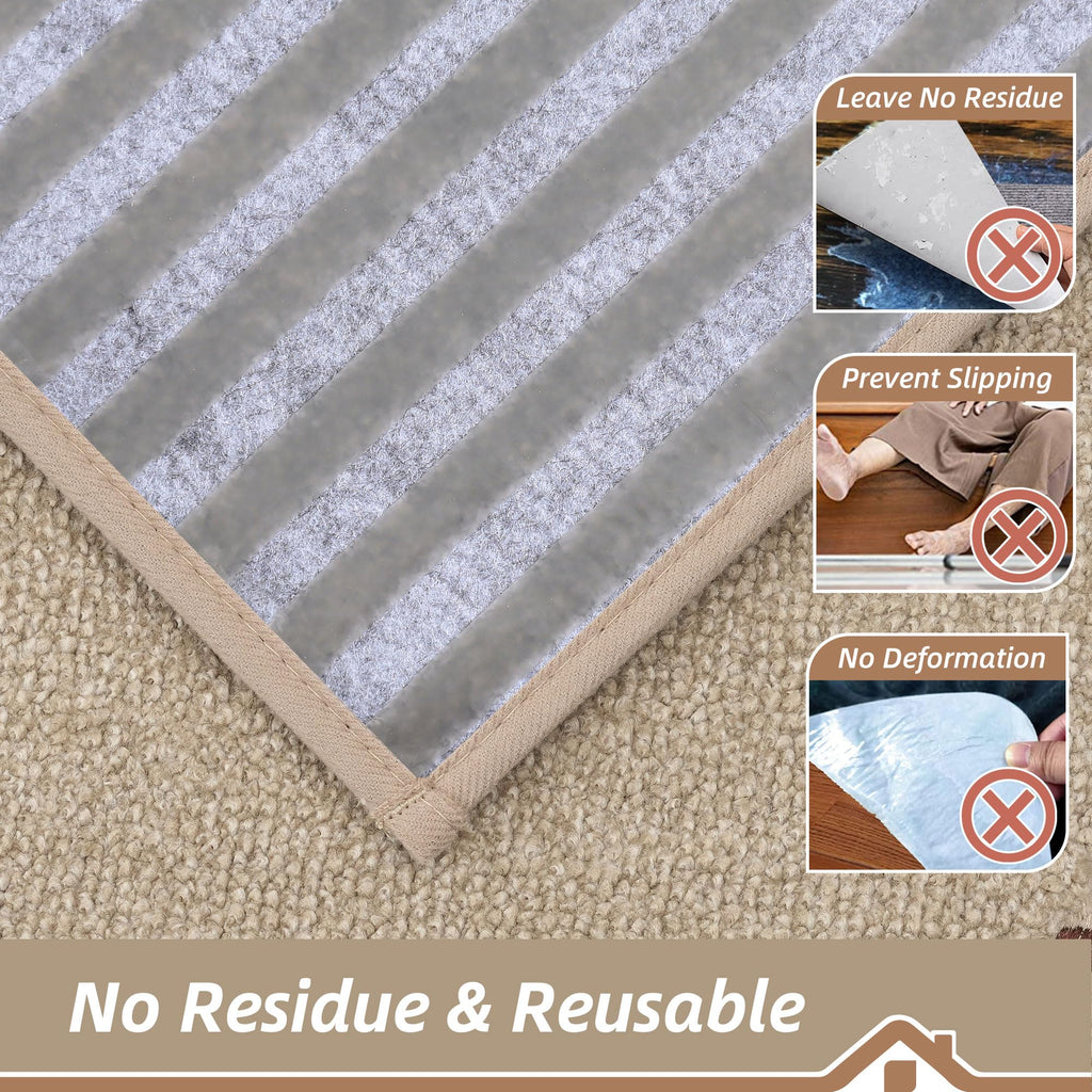 BEQHAUSE Stair Treads for Wooden Steps 28inX9in, Non Slip Carpet Stair Treads Indoor Stair Runners Machine Washable, Soft Stair Rugs Mat Surface Polyester TPE Backing, 4pcs, Beige