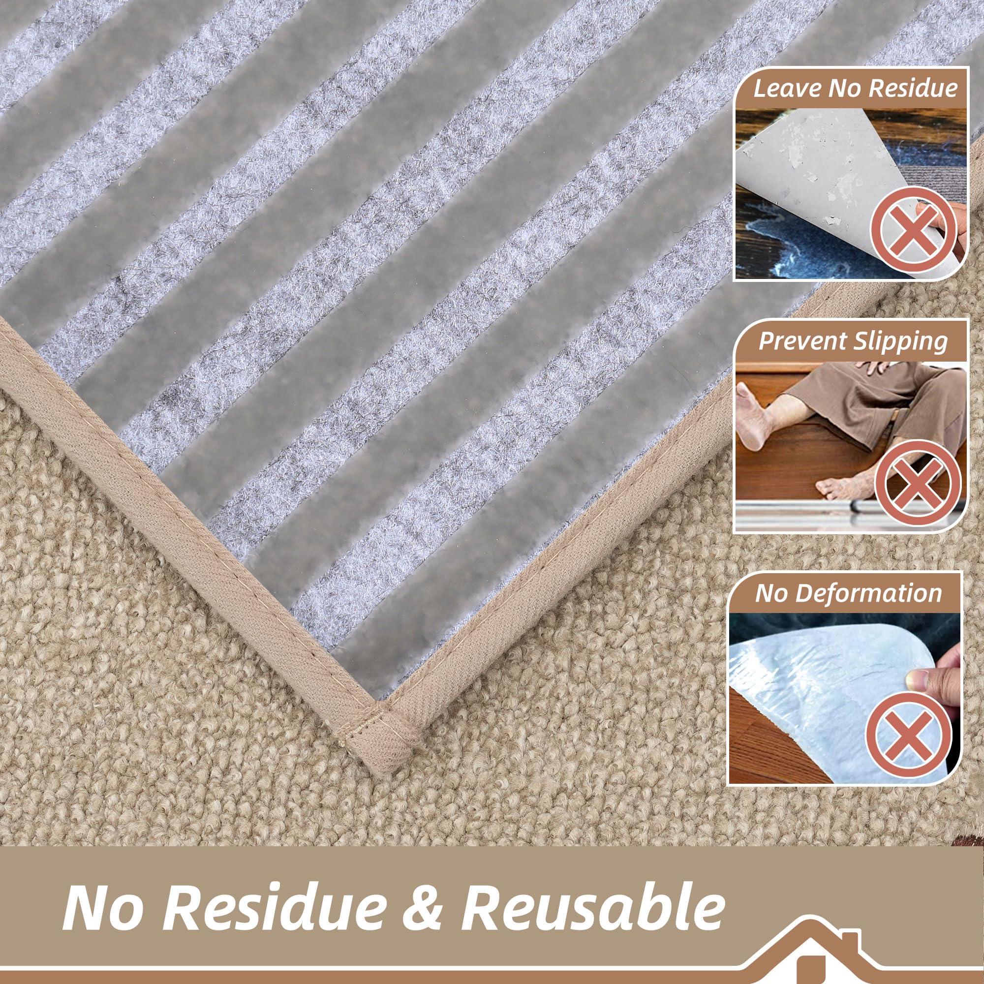 BEQHAUSE Stair Treads for Wooden Steps 28inX9in, Non Slip Carpet Stair Treads Indoor Stair Runners Machine Washable, Soft Stair Rugs Mat Surface Polyester TPE Backing, 4pcs, Beige