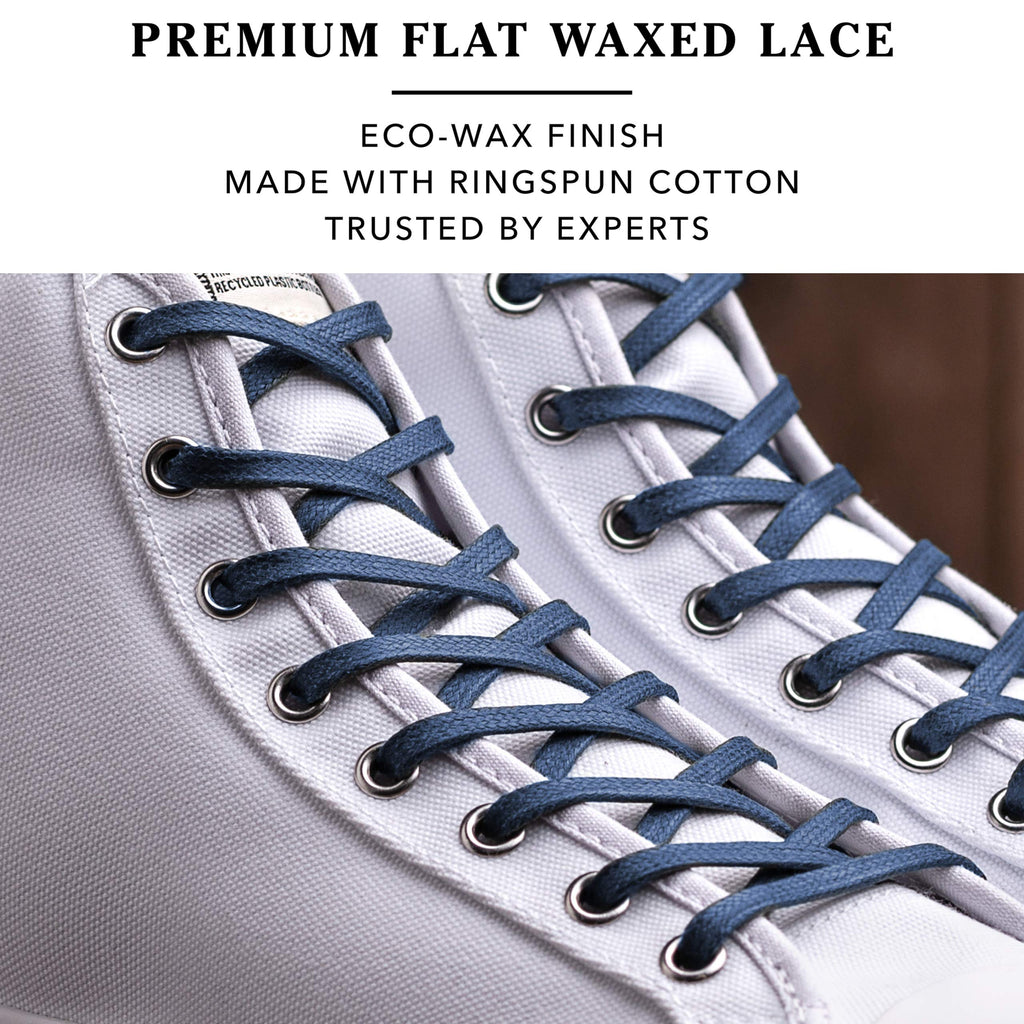 Premium Flat Waxed Cotton Boot Laces - Cobbler's Choice Shoe Laces - Durable and Beautiful!