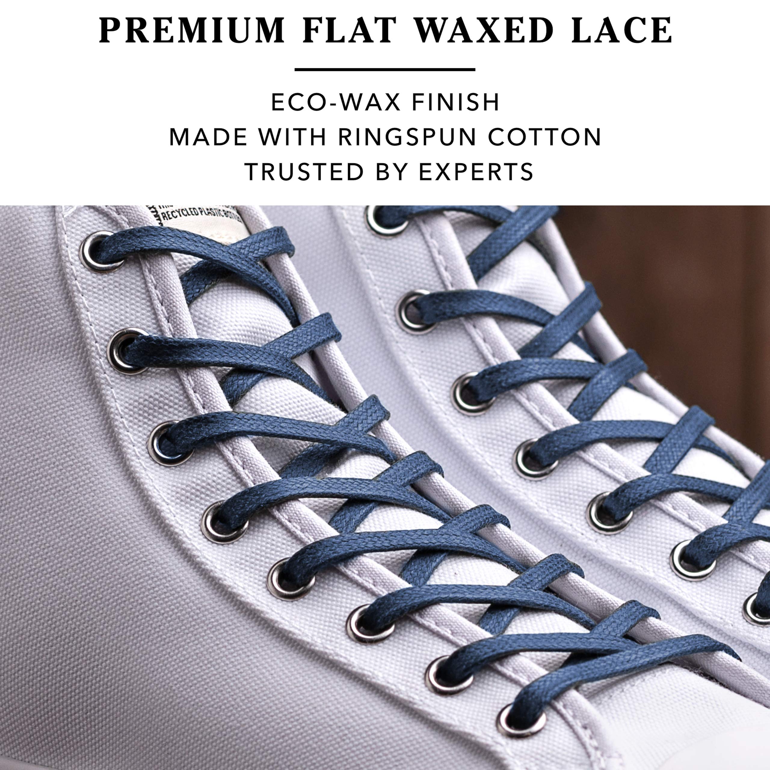 Premium Flat Waxed Cotton Boot Laces - Cobbler's Choice Shoe Laces - Durable and Beautiful!