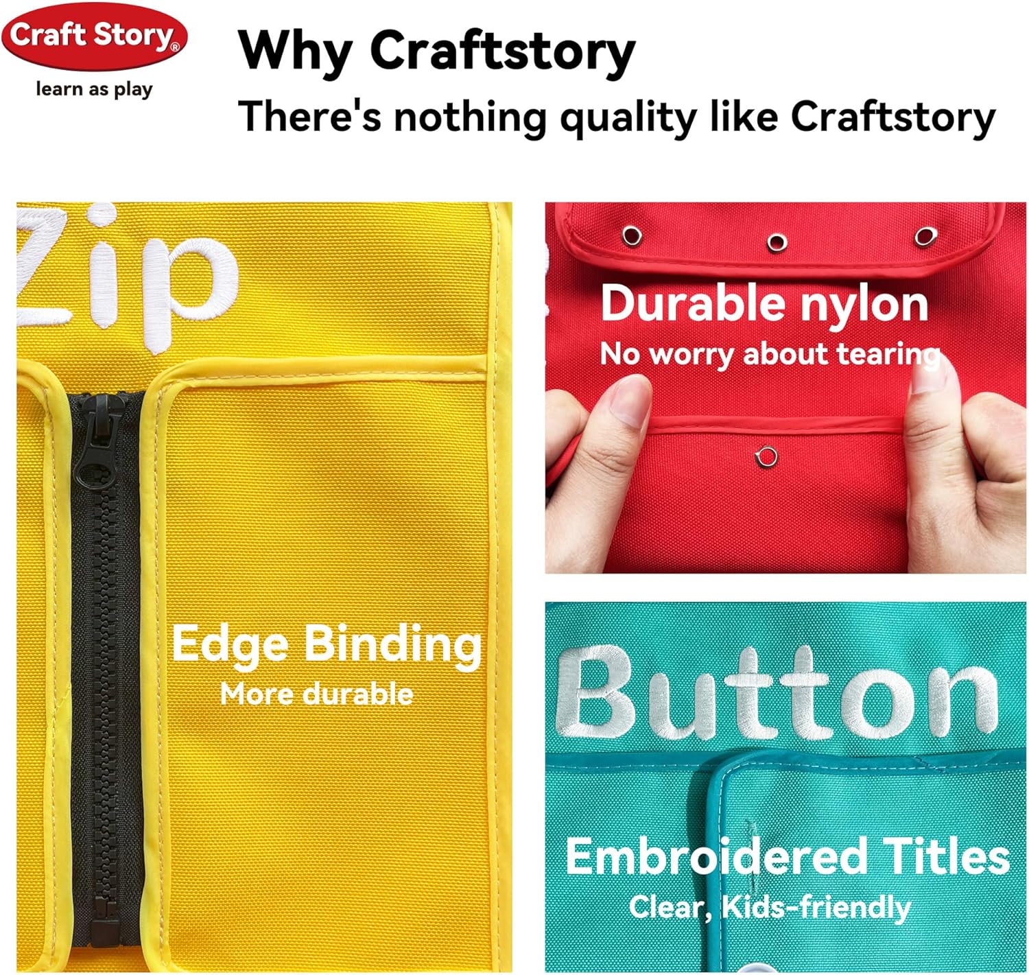 Craftstory Toddlers Montessori Toys Busy-Board for 3 4 5 Year Girls Boys Gifts, Sensory Basic-Life-Kills Shoe-Tying Practice for Kids Fine-Motor Skill Toys Teacher Resoures Preschool Classroom