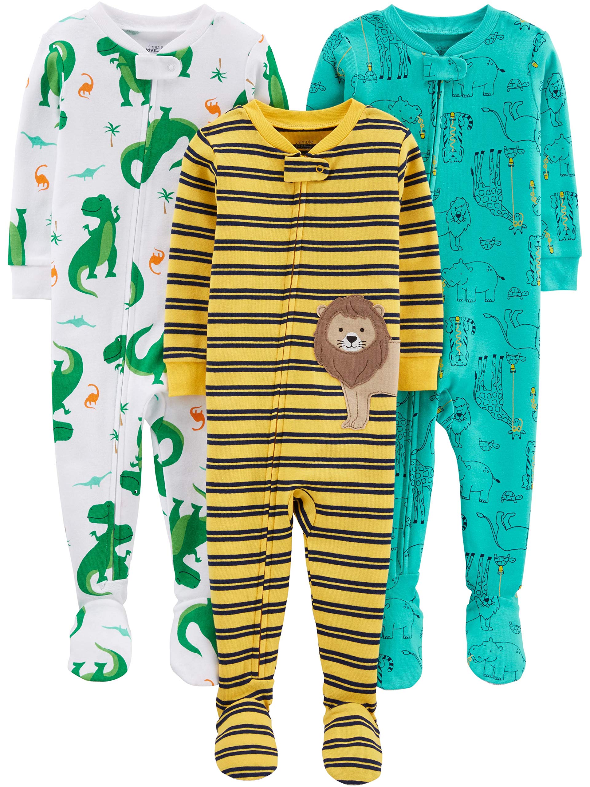 Simple Joys by Carter's Baby Boys 3 pack Snug Fit Footed Cotton Pajamas