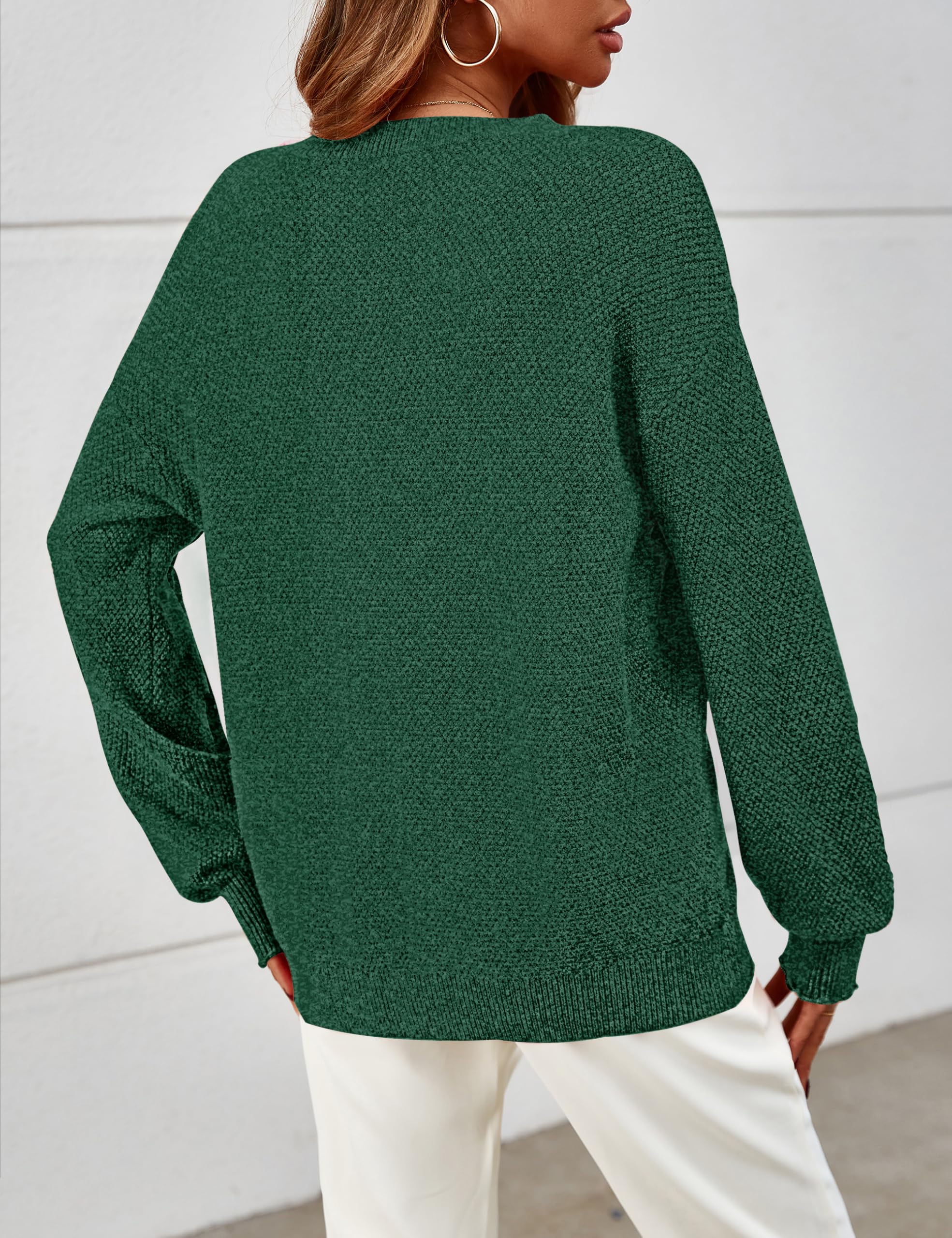 MEROKEETY Sweaters for Women Fall Winter 2026 Oversized Pullover Spring Crew Neck Long Sleeve Heathered Knit Tops