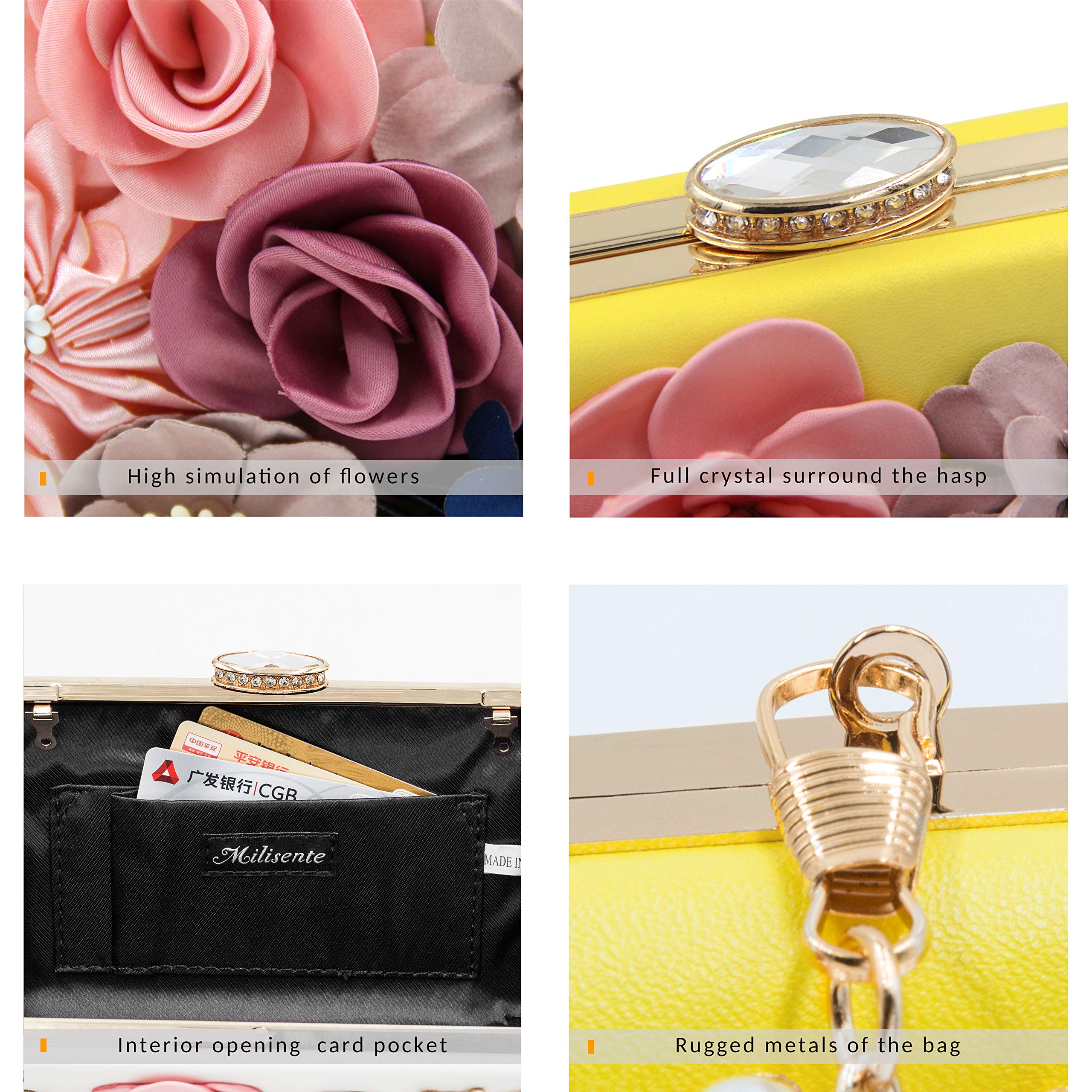 Evening Bag for Women, Flower Wedding Evening Clutch Purse Bride Floral Clutch Bag