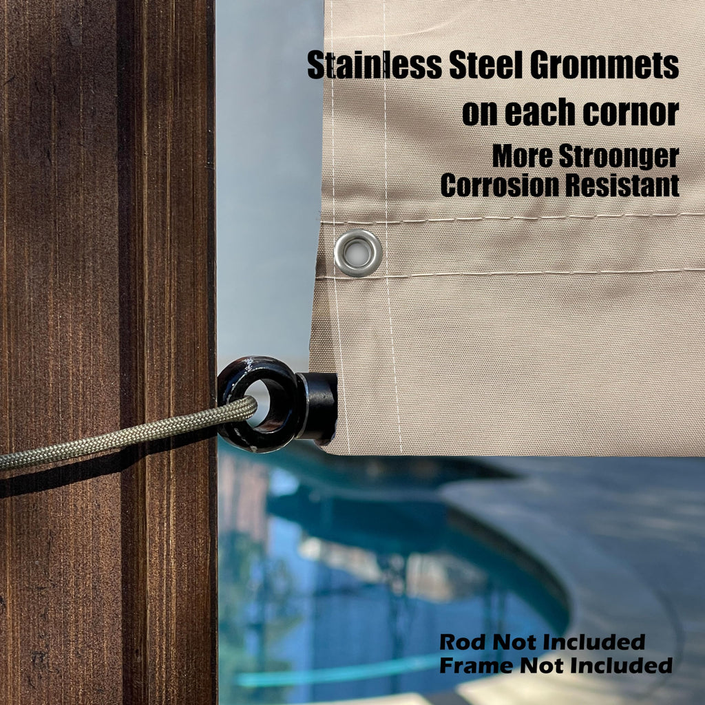 Alion Home Waterproof Pergola Cover - Universal Replacement Canopy (12' L x 8' W, Sand)