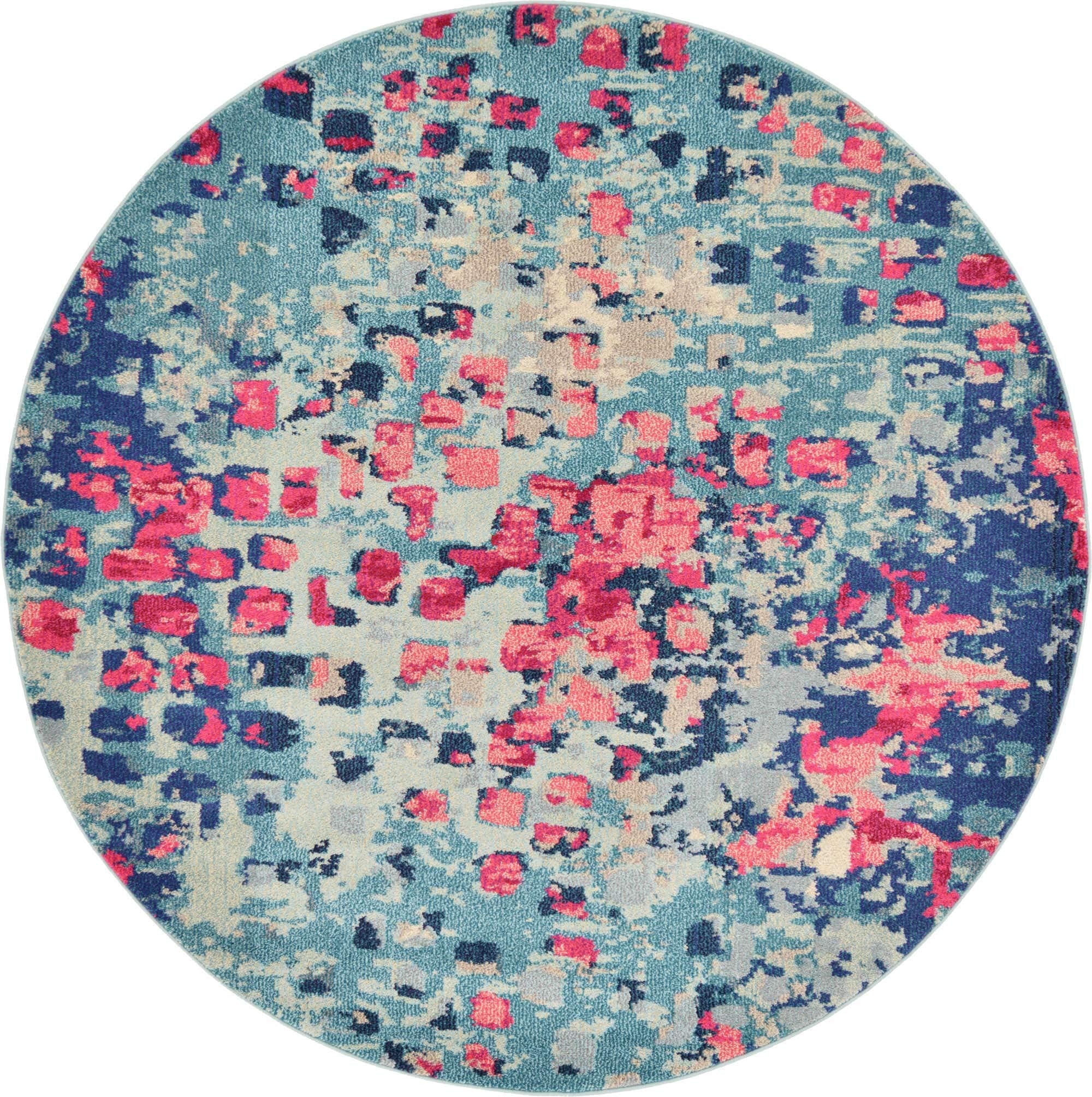 Unique Loom Jardin Collection Colorful, Vibrant, Abstract, Modern Area Rug (2' 0 x 3' 0 Rectangular, Multi/ Blue)