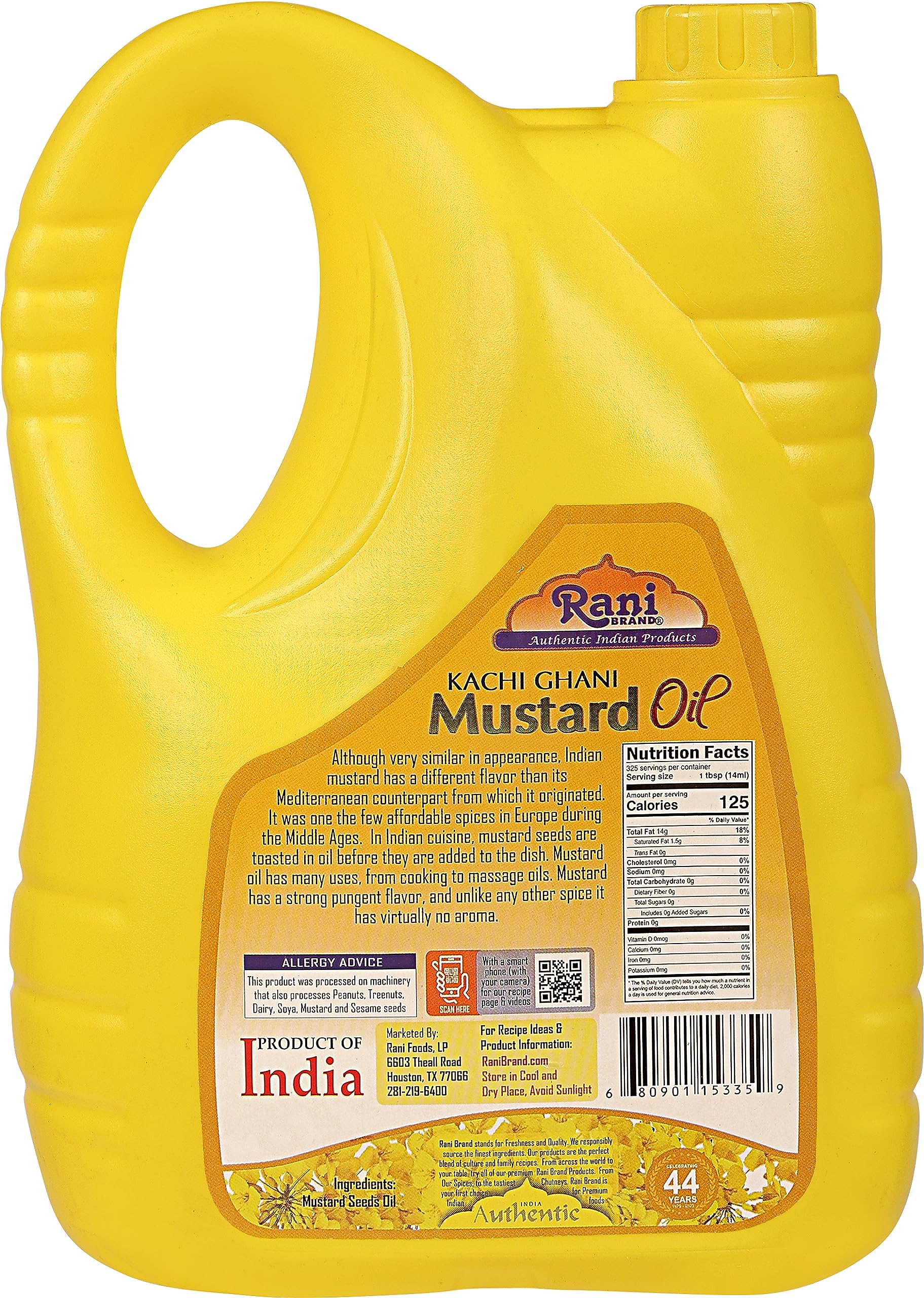 Rani Premium Oils Combo Set of 3 - Peanut Oil, Mustard Oil, Sesame Oil 16.9 Ounce (500ml) ~ Cold Pressed | 100% Natural | Kosher | NON-GMO | Vegan | Gluten Free