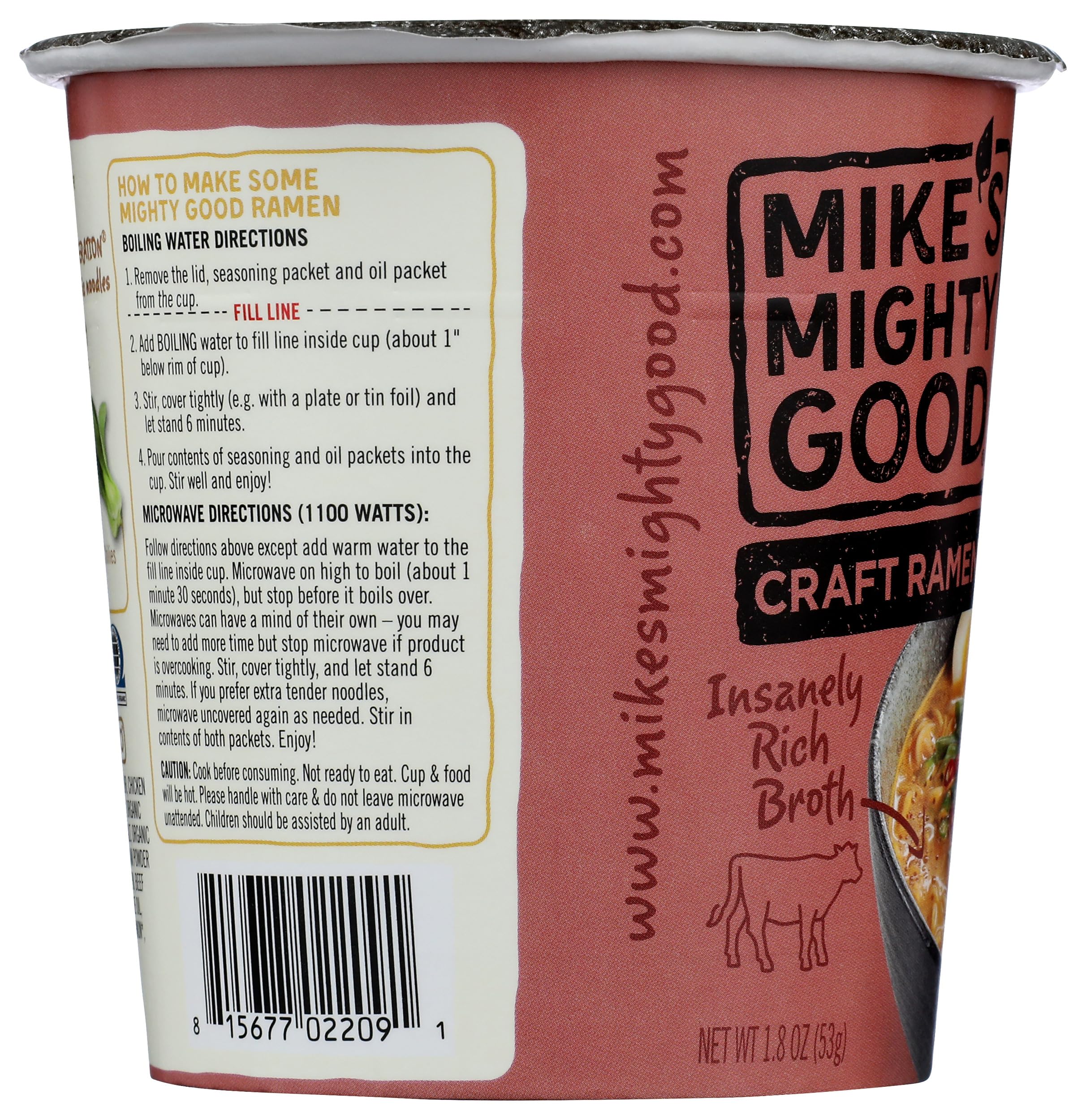 Mike's Mighty Good, Spicy Beef Ramen Cup, 1.8 Ounce