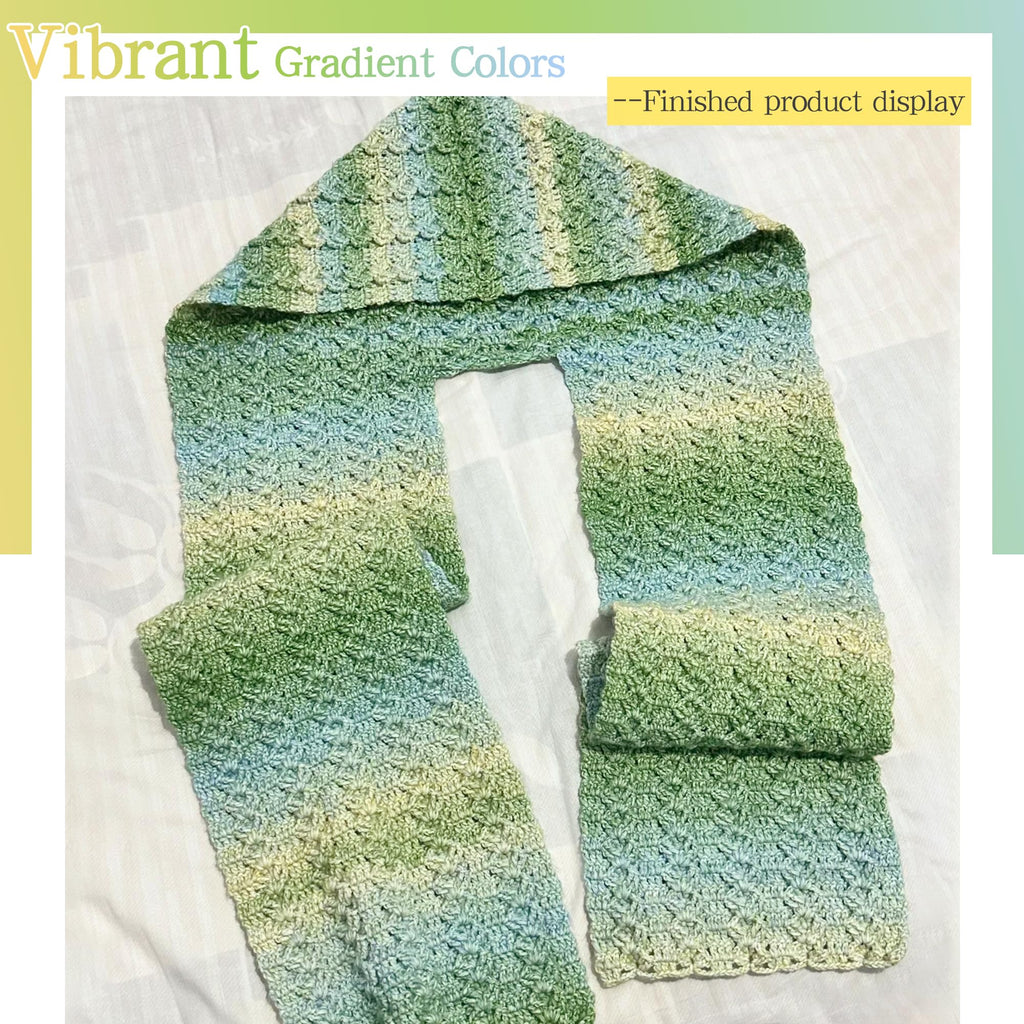 Katech Fairyland Yarn for Crocheting Knitting-Gradient Yarn Cake-4 Pack of 100g/3.52 oz-Soft DK Light Weight #3-60% Cotton 30% Acrylic 10% Wool-Perfect for Scarves, Shawls, Blankets and Garments(A)
