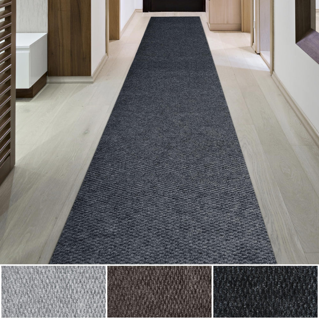 iCustomRug Entryway Mat, 3 x 4ft, Charcoal, Indoor/Outdoor, Waterproof TPR Backing, Low-Profile All-Weather Utility Carpet