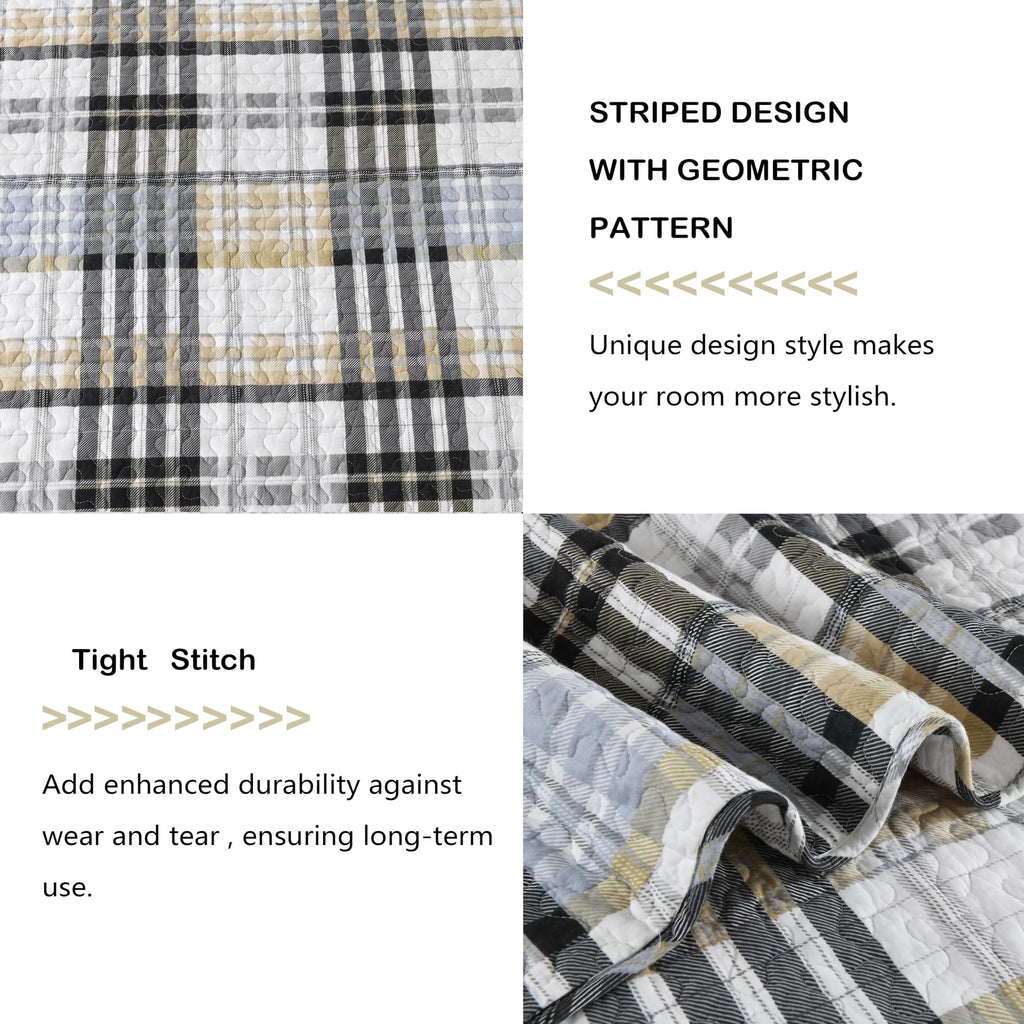 Yellow Quilts Queen Size, Paisley Comforter Set Queen Cotton Bed, Yellow Grey White Comforter, Striped Bedding Queen Size, Lightweight Luxury Bedspread,3 Piece