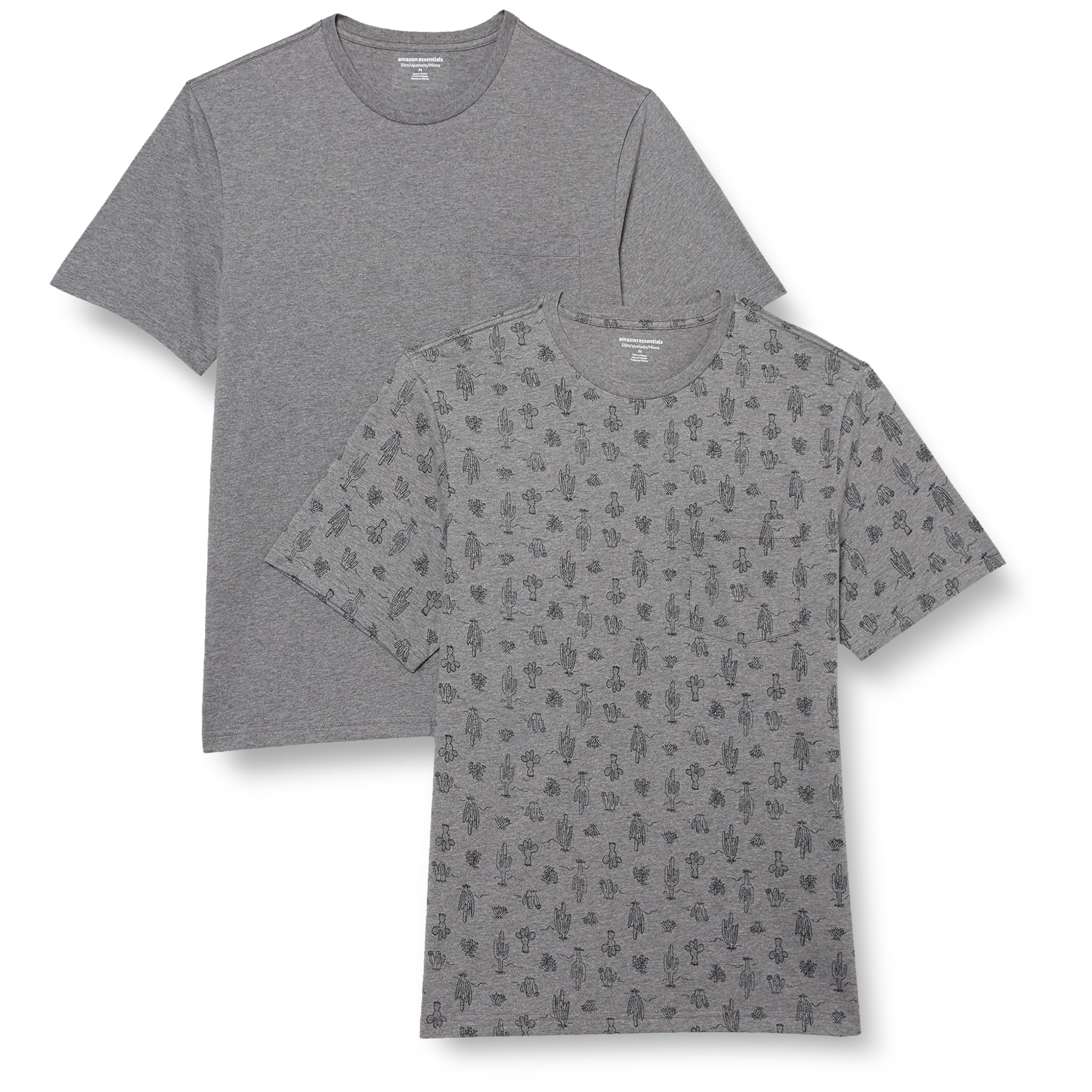 Amazon Essentials Men's Short-Sleeve Crewneck Pocket T-Shirts, Pack of 2