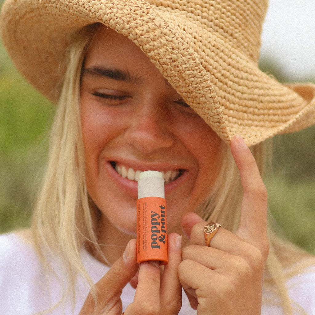Poppy & Pout Blood Orange Mint Jumbo Lip Balm | All Natural Lip Balms & Moisturizers | Hydrates with Beeswax, Vitamin E, Organic Coconut Oil | Cruelty-Free | Lip Balm in Recyclable Cardboard Tube