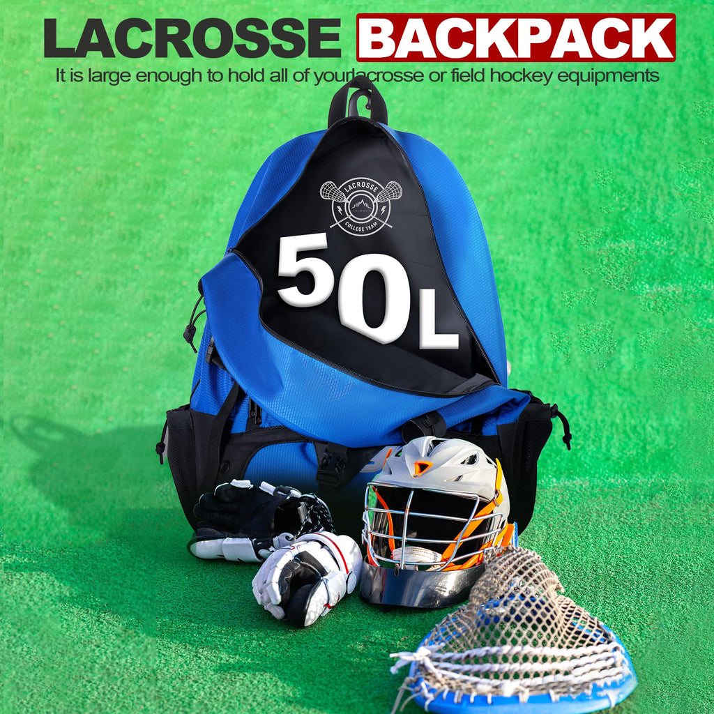 GoHimal Lacrosse Bag Extra Large Lacrosse Backpack with Tow Stick Holder