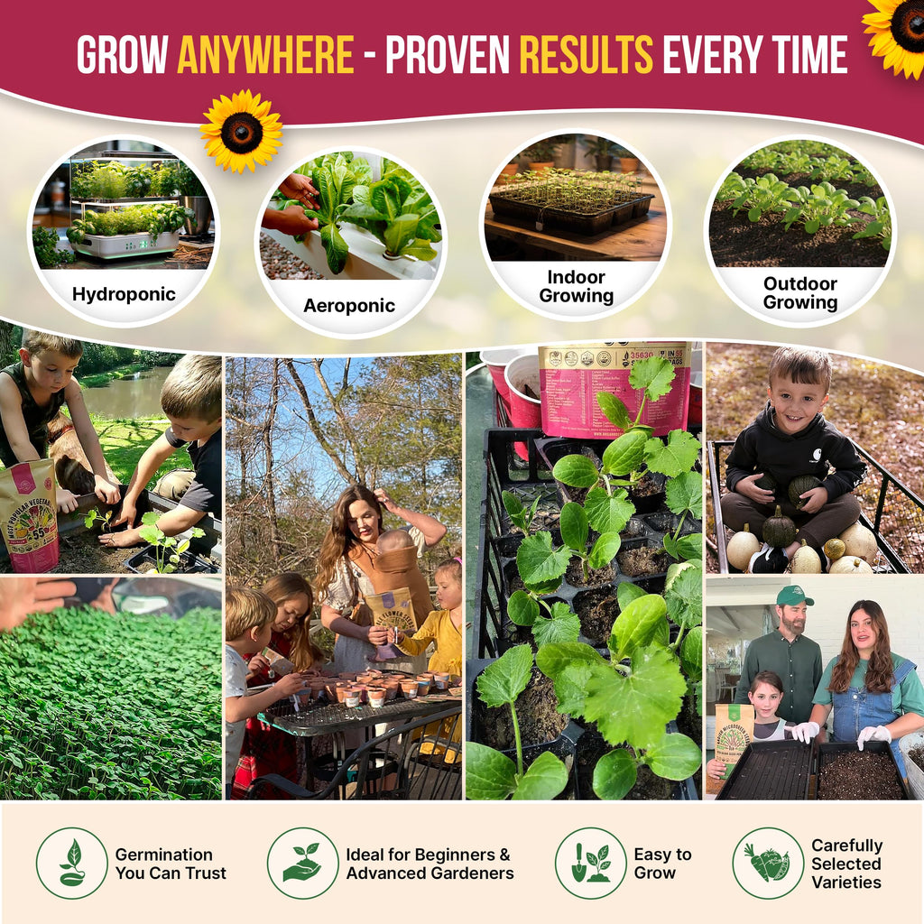 20 Vegetable Seeds Variety Pack - 12,465+ Non-GMO Heirloom Seeds for Planting Vegetables and Fruits in Individual Seed Packets, Home Garden Seed for Hydroponic, Indoor and Outdoors Gardening