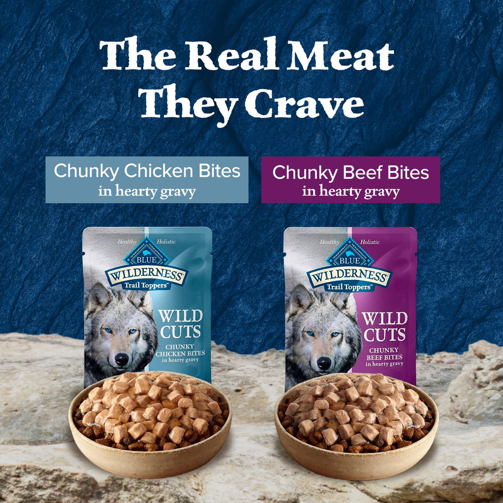 Blue Buffalo Wilderness Wild Cuts Trail Toppers Chunky Bites In Hearty Gravy - Beef - 3 Oz