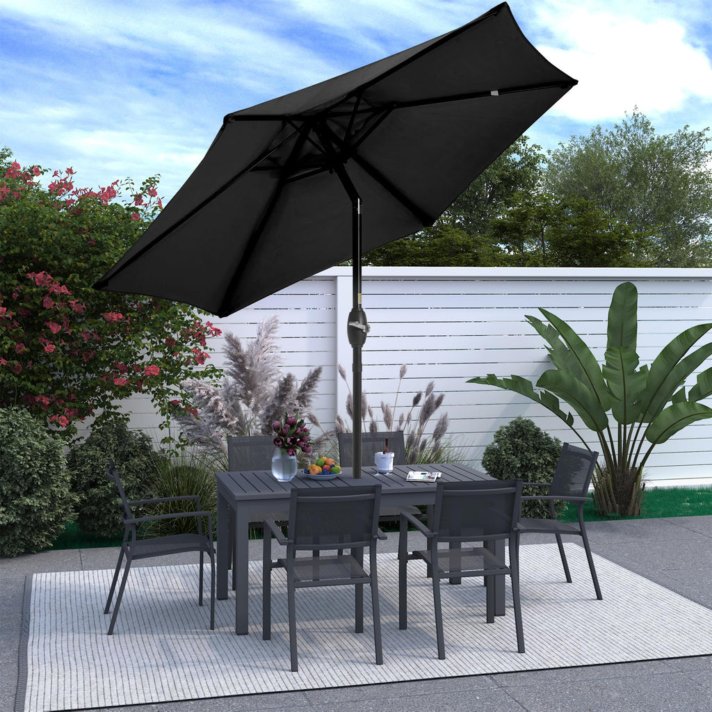 SUNVIVI OUTDOOR Outdoor Patio Umbrella, Patio Umbrella, Market Umbrella, Large Outdoor Umbrella, Metal Pole Umbrella with Push Button Tilt and Crank, Polyester Canopy