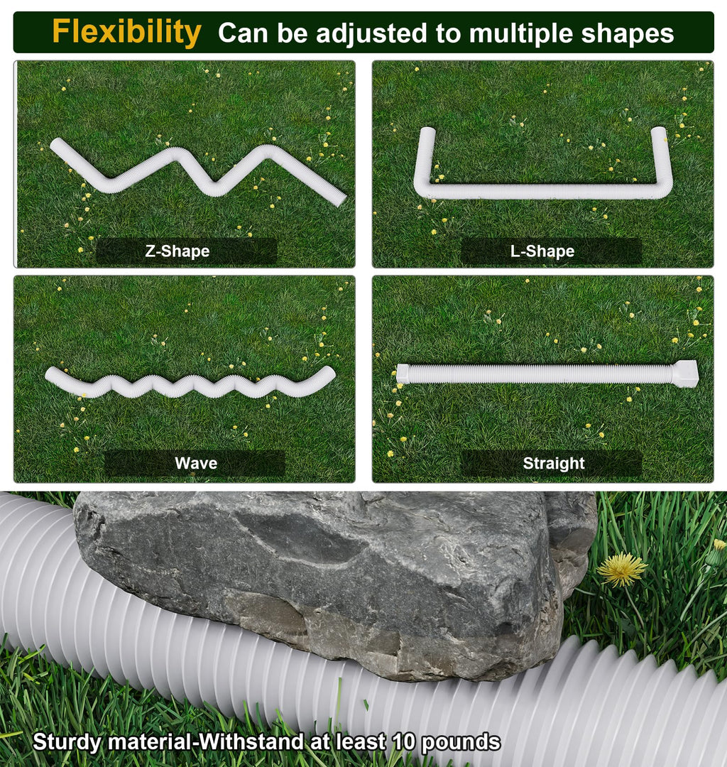 Ogutter Rain Gutter Downspout Extensions, Downspout Extender for Rainwater Drainage Flexible, Down Spout Drain Extension Pipe and Extendable from 21 to 66 Inches (Black)