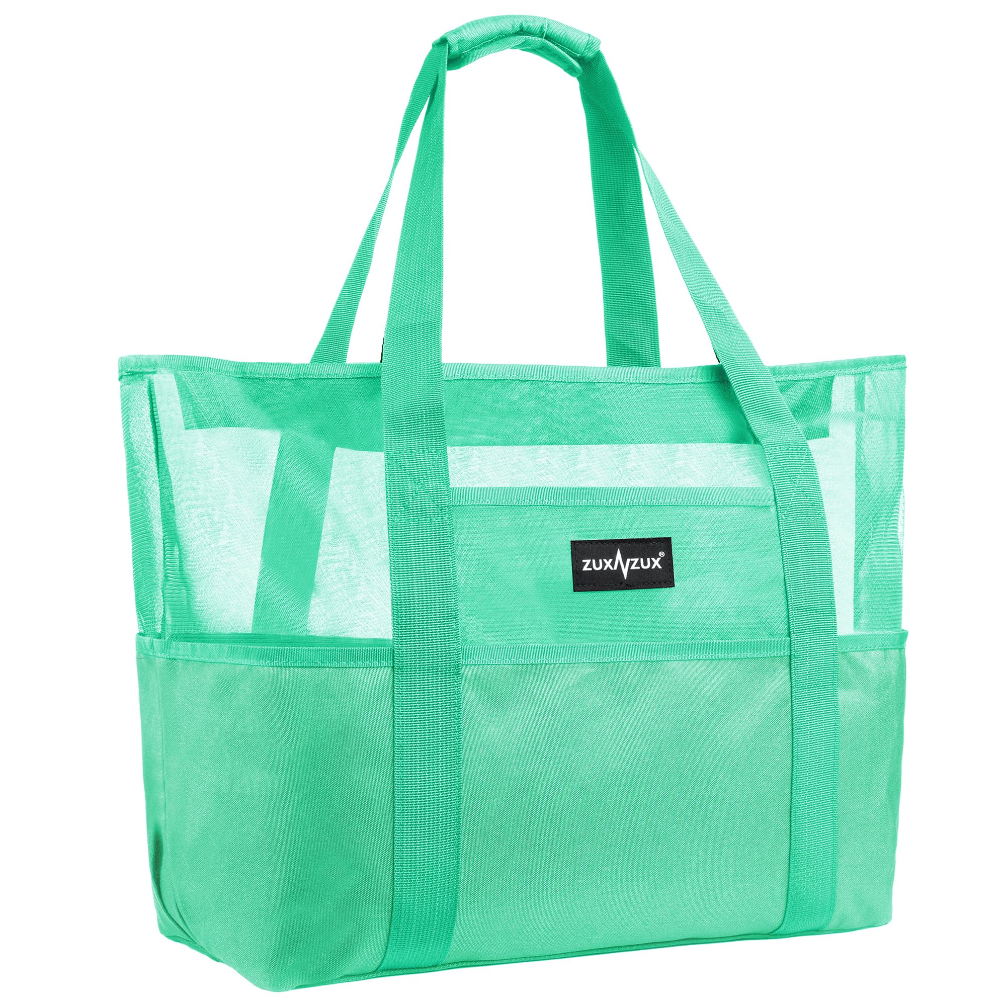Mesh Beach Bag - Large Waterproof Beach Tote Bag with Zipper, Oversized Foldable Lightweight Family Swim Bag Vacation