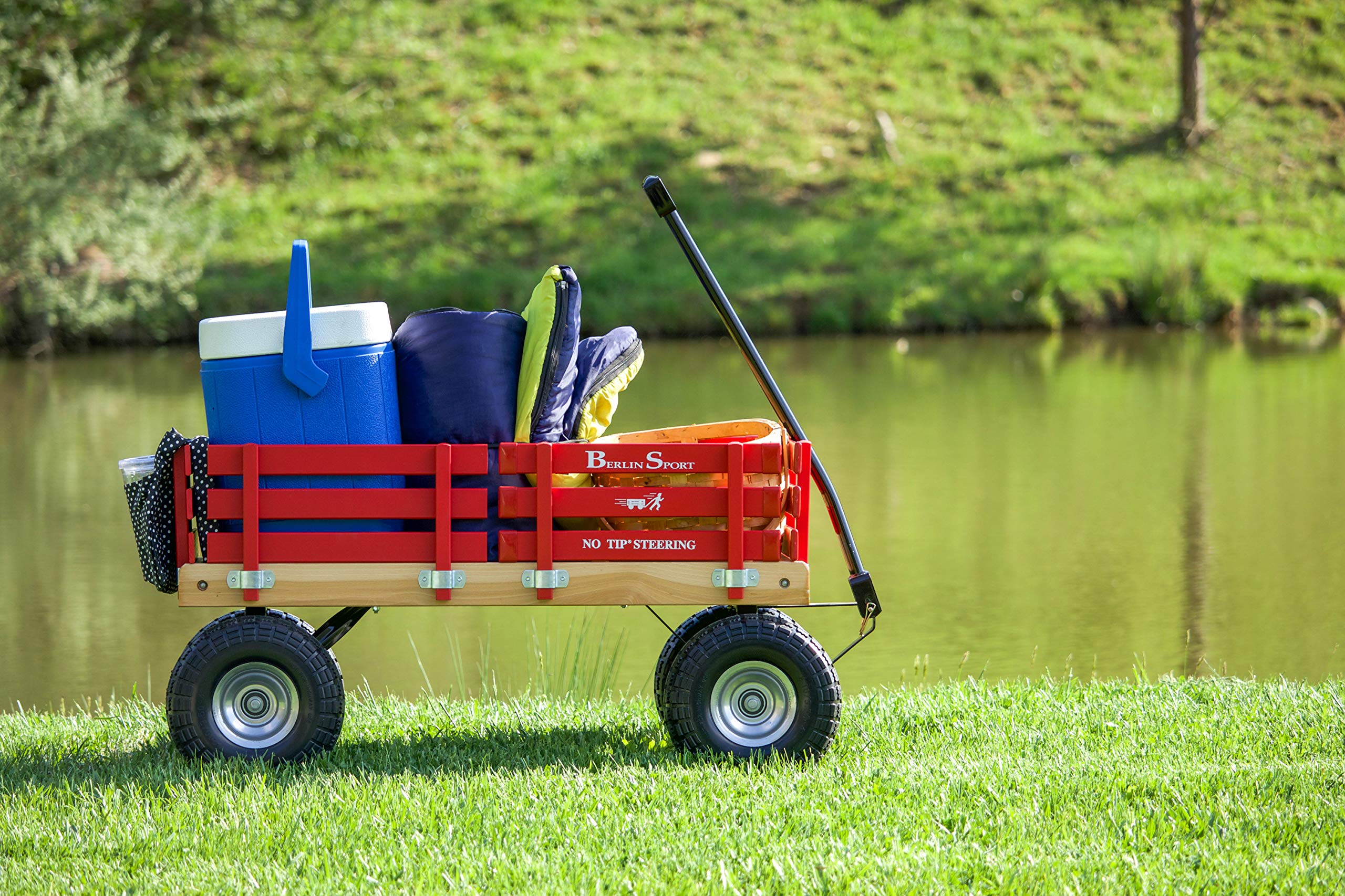 Berlin Flyer Sport Wagon - Model F410 - Amish Made in Ohio, USA - 10" No-Flat Tires (Blue)