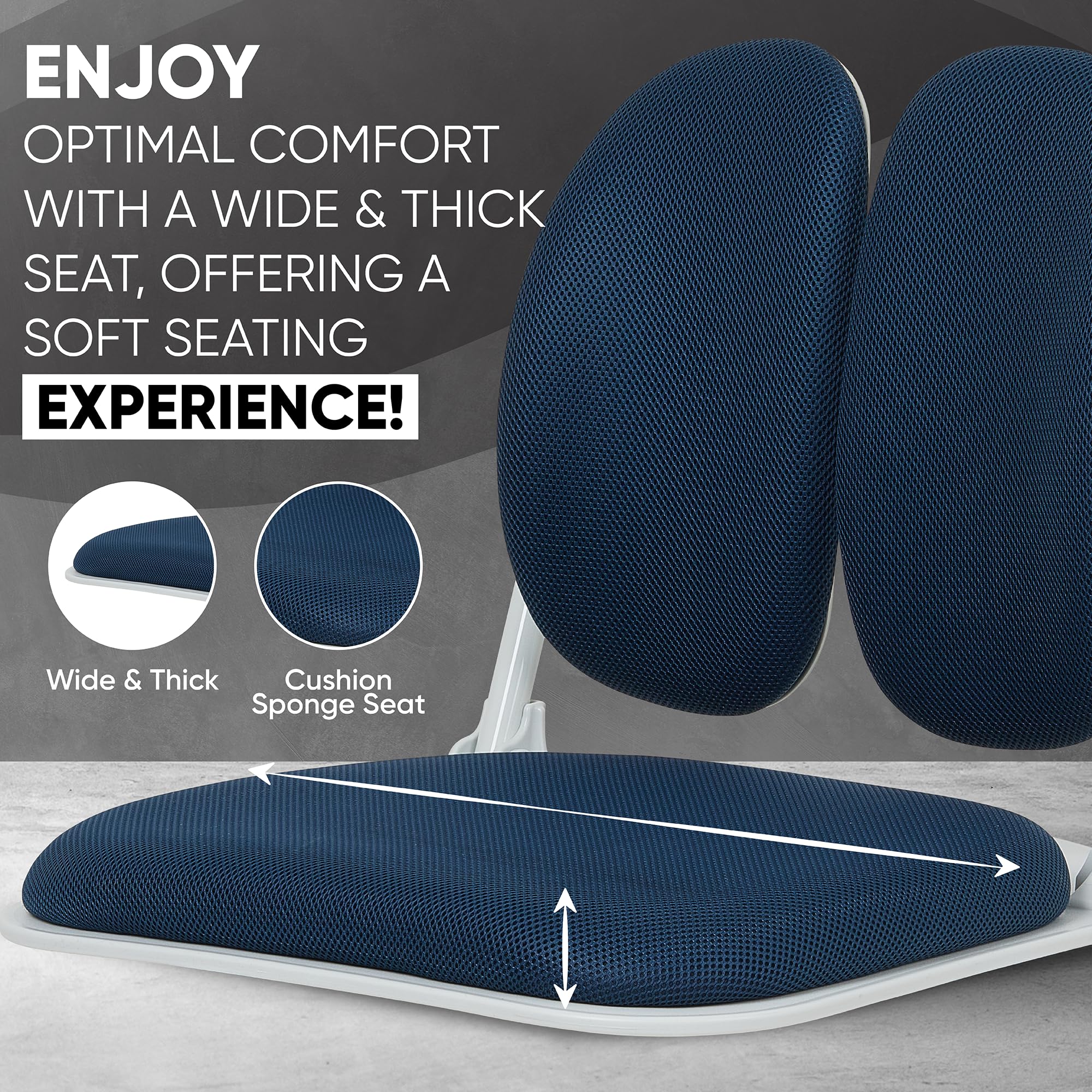 【Premium Dual-Backrests】 Made in Korea Ergonomic Floor Chair with Back Support - Meditation Chair, Floor Gaming Chair, Reading Chair, Floor Chairs for Adults, Foldable Chair (Black Leather)