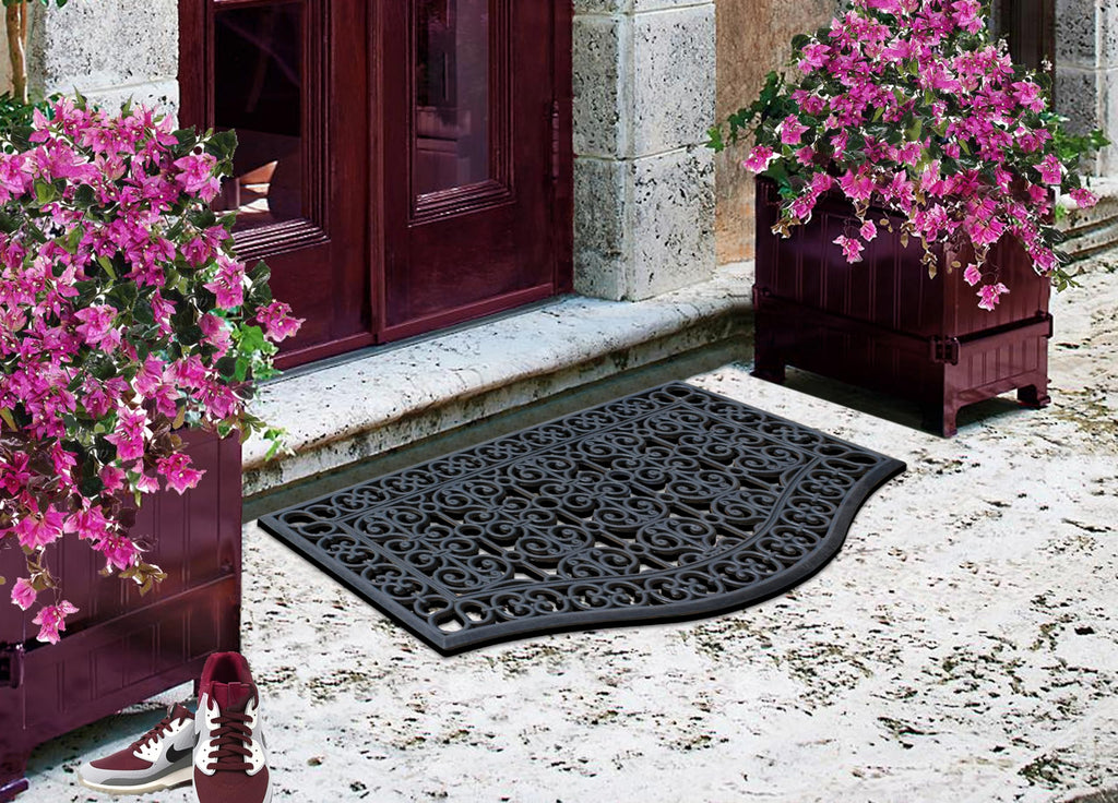 A1 Home Collections 19-LB Heavy Duty Rubber Doormat 24"×57" - Won't Blow Away | Outside Front Door Mat, Mud Dirt Scraper, Non-Slip Drainage Mat for Entryway Patio Garage, All-Weather, 100% Rubber Mats