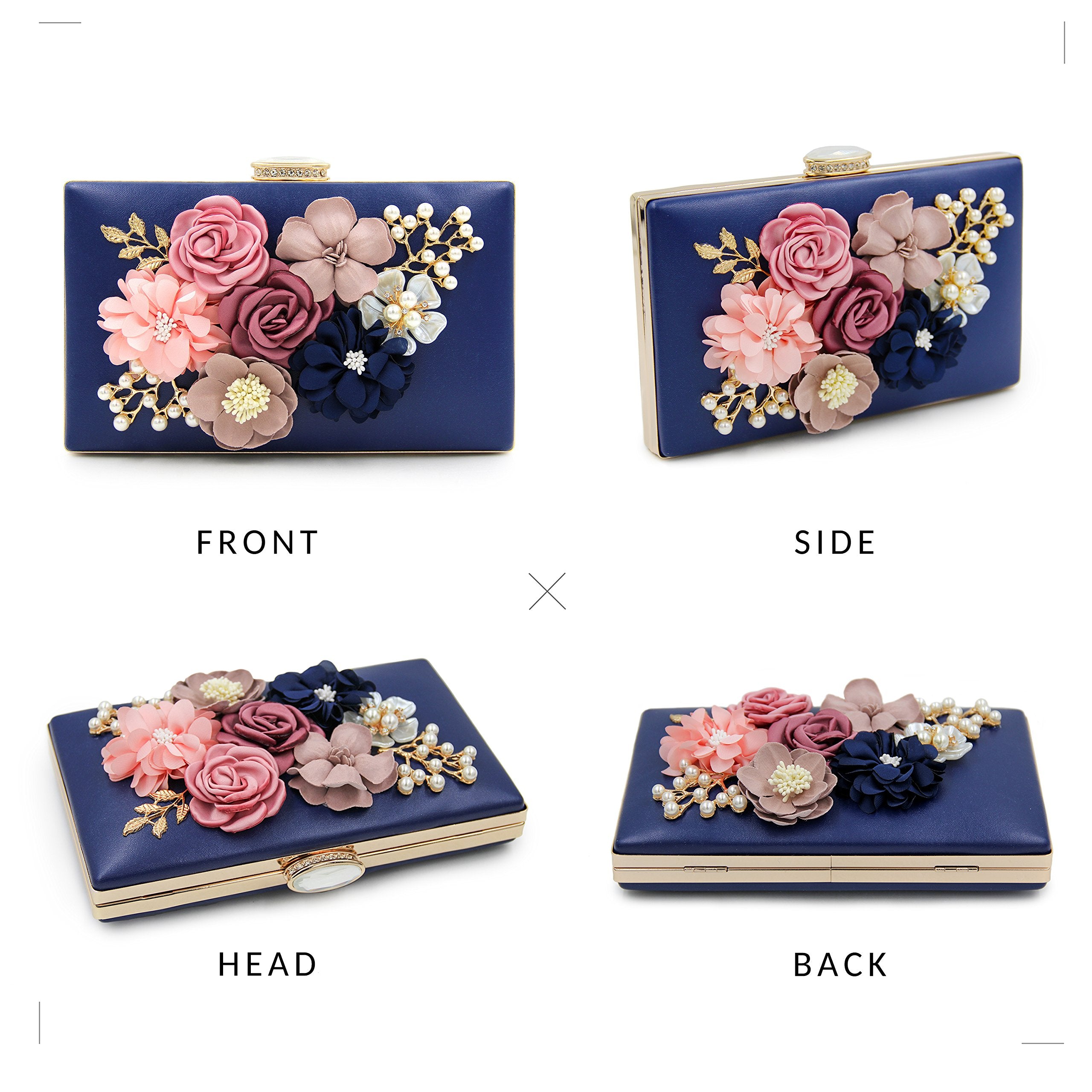 Evening Bag for Women, Flower Wedding Evening Clutch Purse Bride Floral Clutch Bag