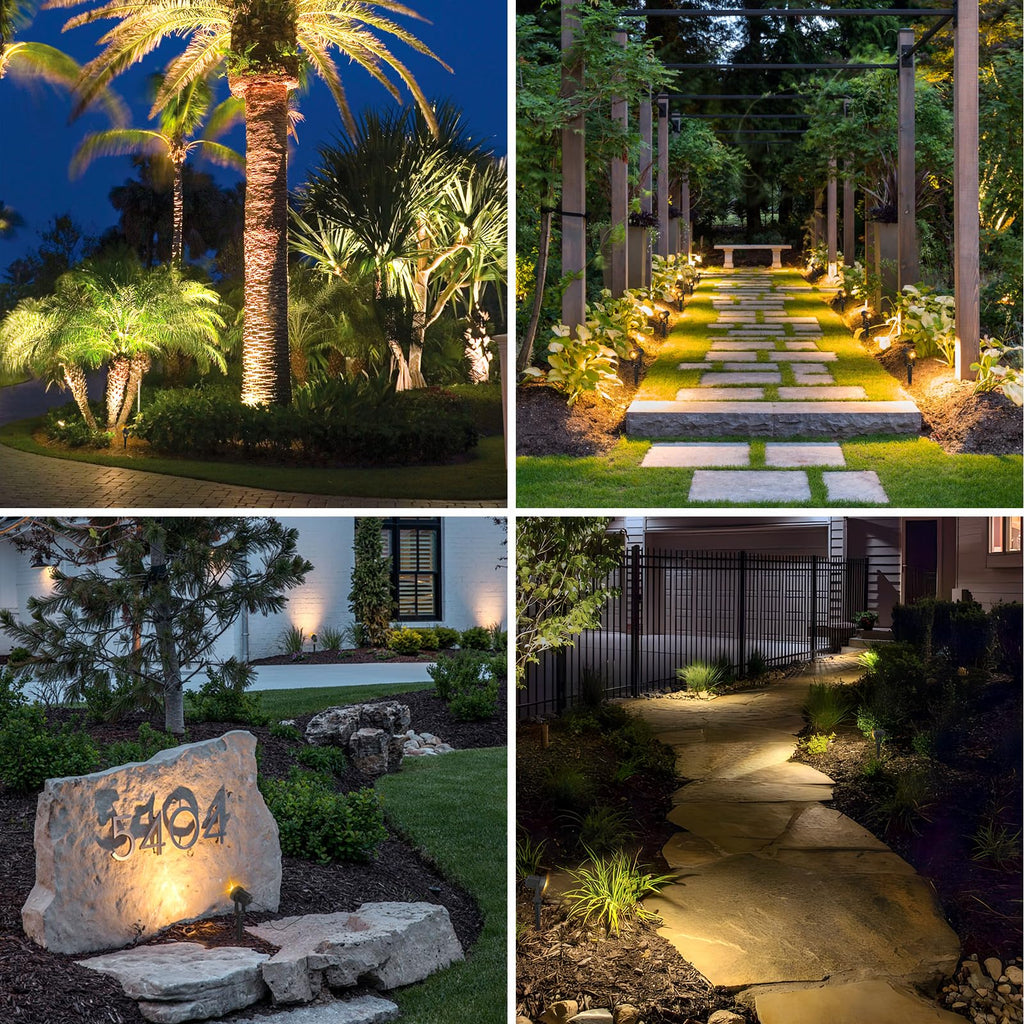 APONUO Solar Spot Lights - Outdoor 2-in-1 Solar Landscape Uplights, Dusk to Dawn, IP65 Waterproof, 9.8ft Cable, Warm White