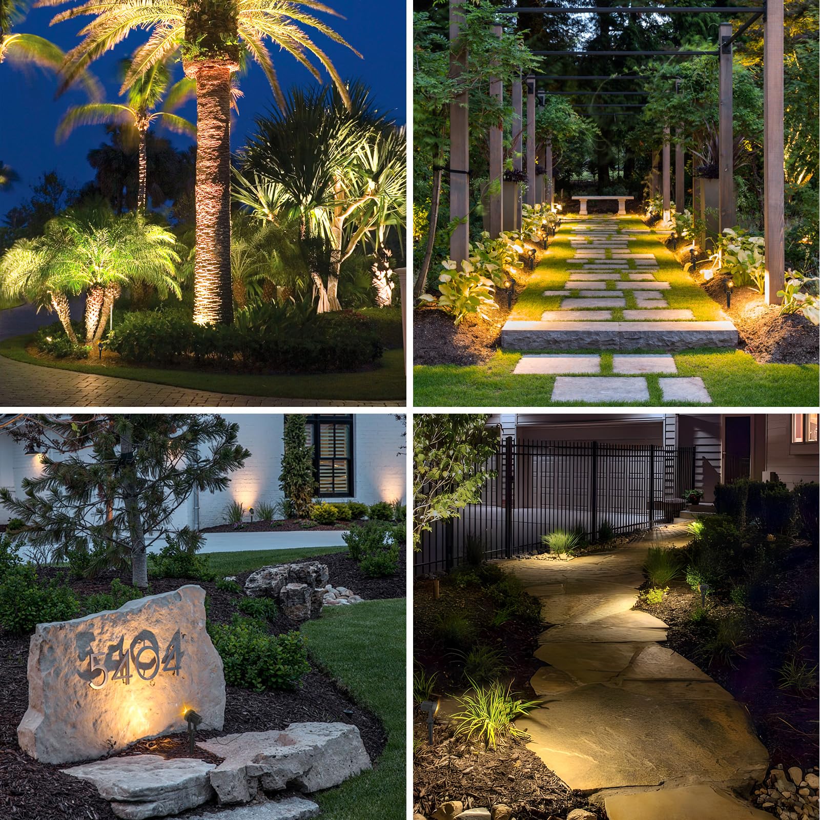 APONUO Solar Spot Lights - Outdoor 2-in-1 Solar Landscape Uplights, Dusk to Dawn, IP65 Waterproof, 9.8ft Cable, Warm White