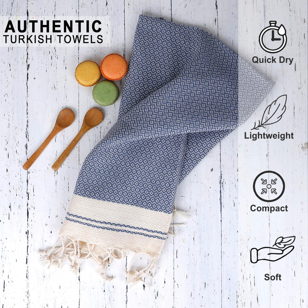 Evelynen Turkish Hand Towels for Bathroom & Kitchen Towels Decorative Set of 2 | Boho Farmhouse Hand Towels with Hanging Loops for Face, Tea, Dish, Kitchen & Bath | %100 Cotton (16" x 32" - Beige)