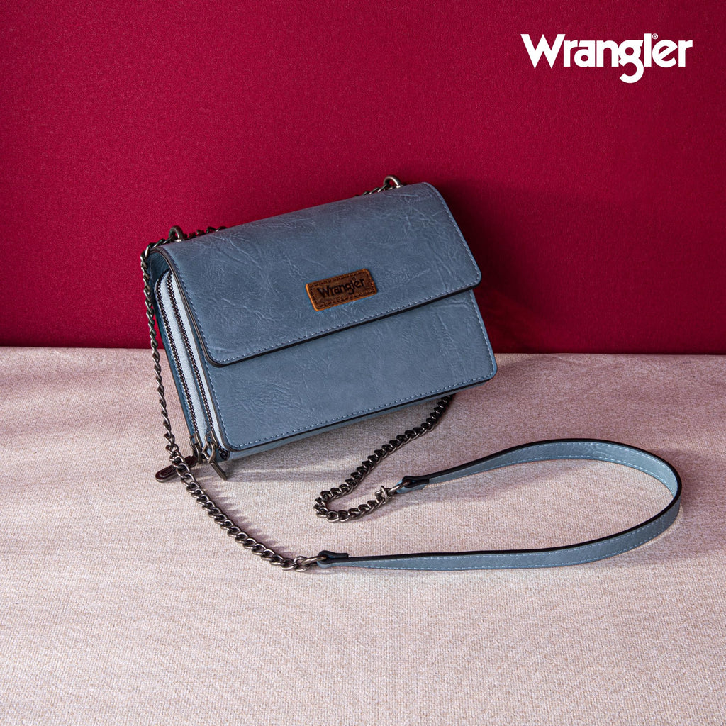Wrangler Flap Crossbody Purse for Women Shoulder Bag Vintage Wallets with Chain Strap