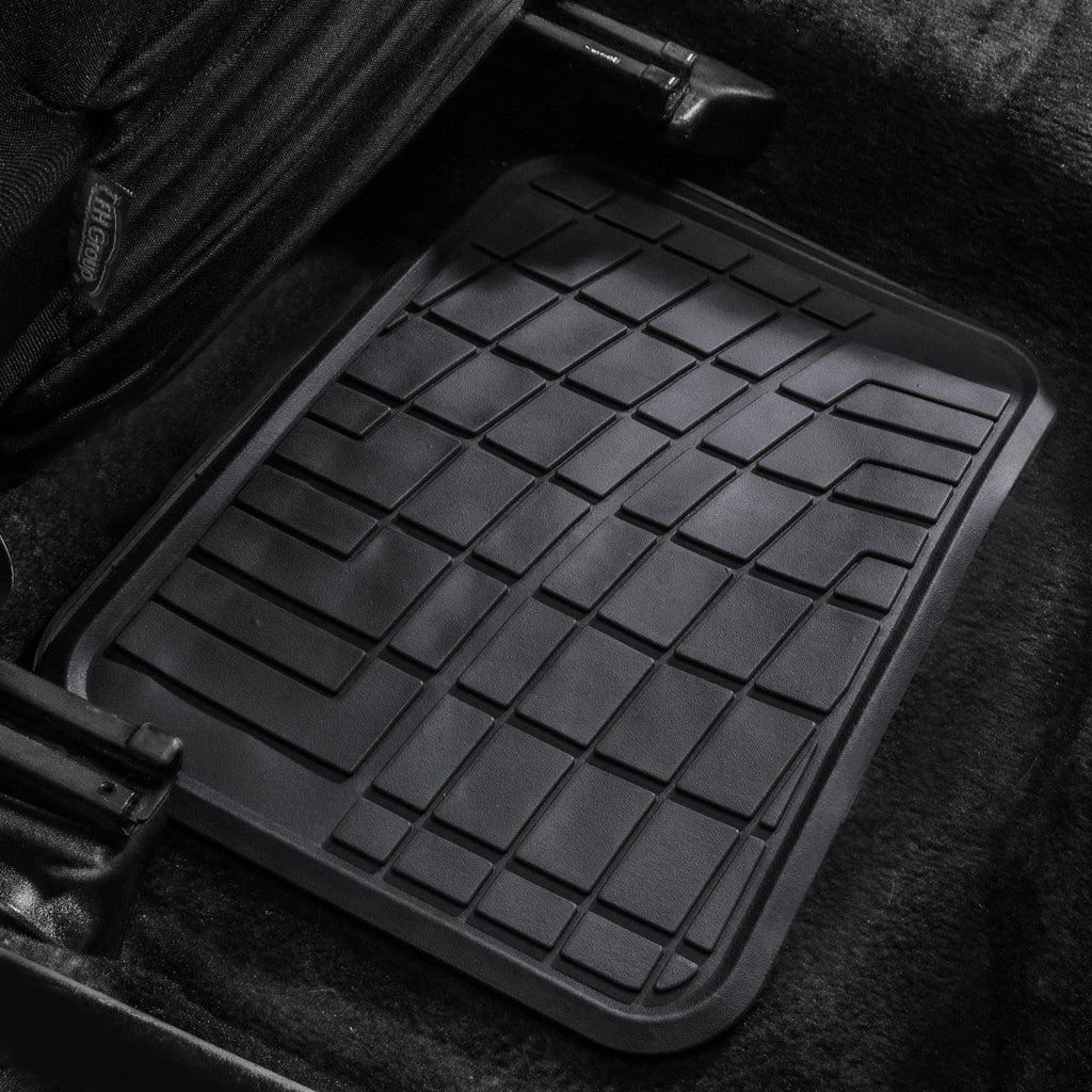 FH Group Automotive Floor Mats - Heavy-Duty Rubber Floor Mats for Cars, Universal Fit Full Set, Climaproof Floor Mats, Trimmable Floor Mats for Most Sedan, SUV, Truck Floor Mats Beige
