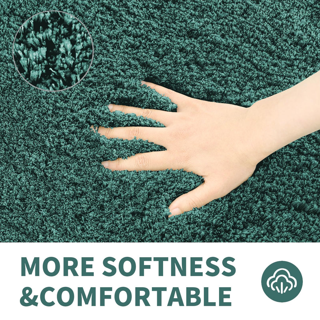 CozeCube Circle Fleece Bath mats for Bathroom, Fluffy Absorbent, Melange Quick Dry Microfiber Bath Rugs, Non Slip Washable Shower Mat Gifts, Brown, 24" X 16"
