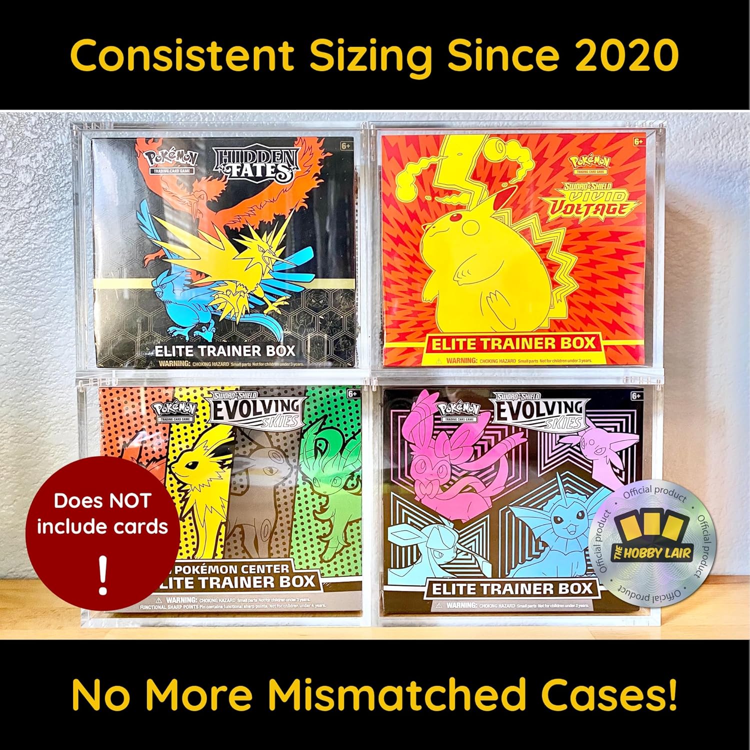 Elite Trainer Box Acrylic Case | The Hobby Lair Deluxe Case Compatible with Pokemon ETB | Magnetic Easy Top Loading | Thick 6mm Protection
