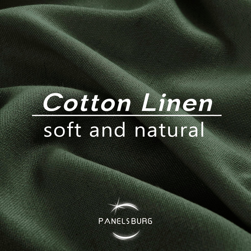 Black Linen Cotton Blend Sheer Curtains, Moody Light Filtering Drapes for Dark Academia Inspired Study Bedroom Living Room, 84 Inch Long 2 Panels Set