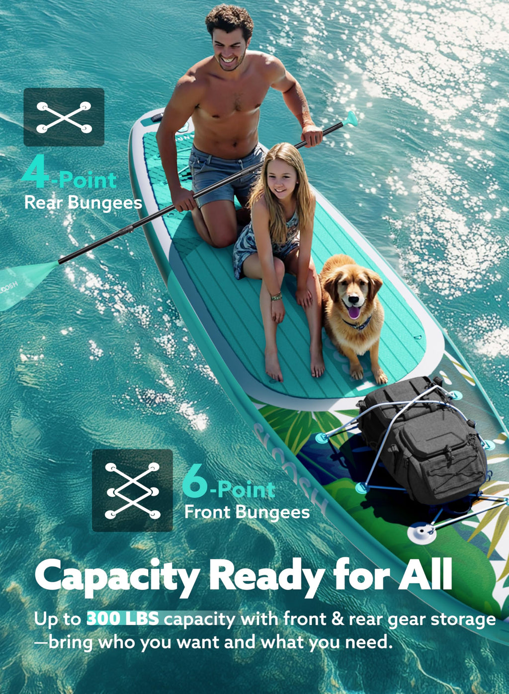 SLOOSH Inflatable Stand Up Paddle Board, 10'6" Inflatable Paddle Boards with Premium Accessories, Non-Slip EVA Deck, Ultra-Light Carry Bag Pump, Meander SUP for Youth & Adults