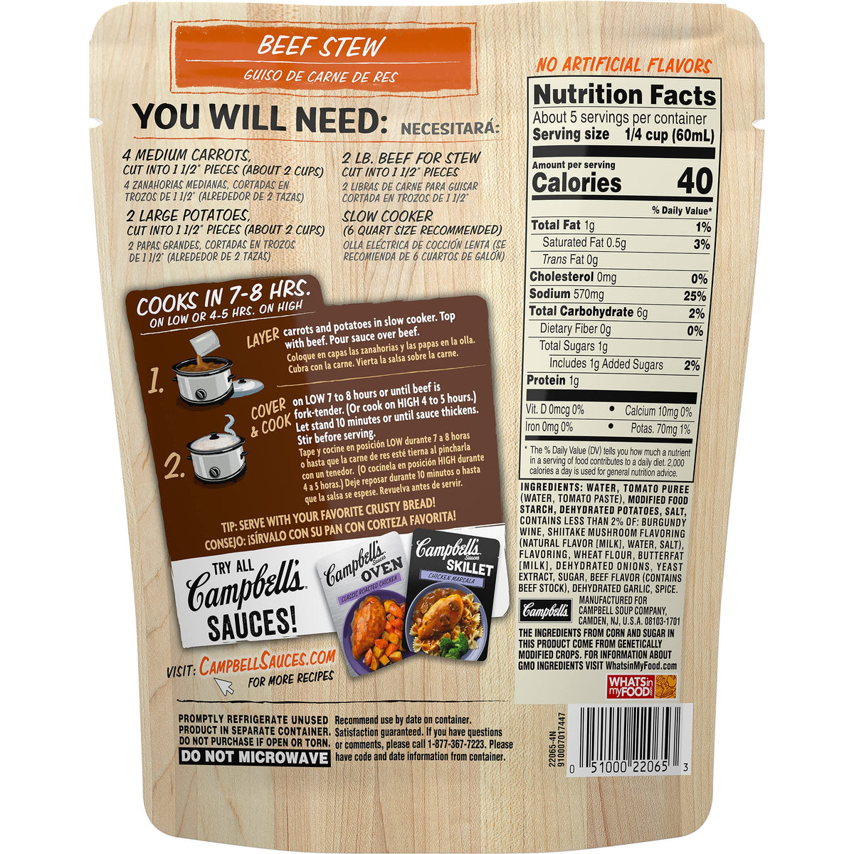 Campbell's Cooking Sauces, Savory Marsala, 11 Oz Pouch