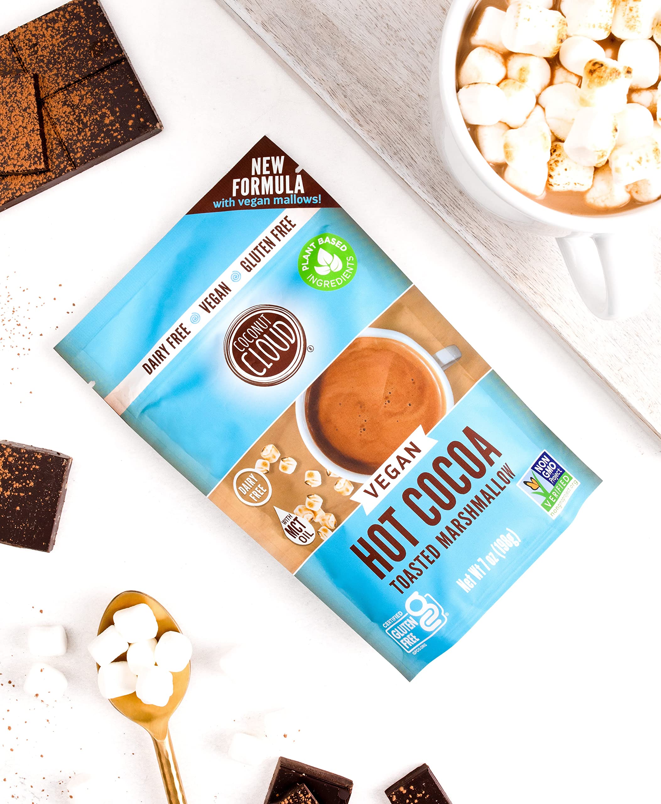 Coconut Cloud: Vegan, Natural, Delicious, Creamy Chocolate | Made in Colorado from Premium Milk Powder (Non-GMO, Gluten Free), Winter Cocoa Bundle, 7oz Each (Original, Toasted Marshmallow & Peppermint)…